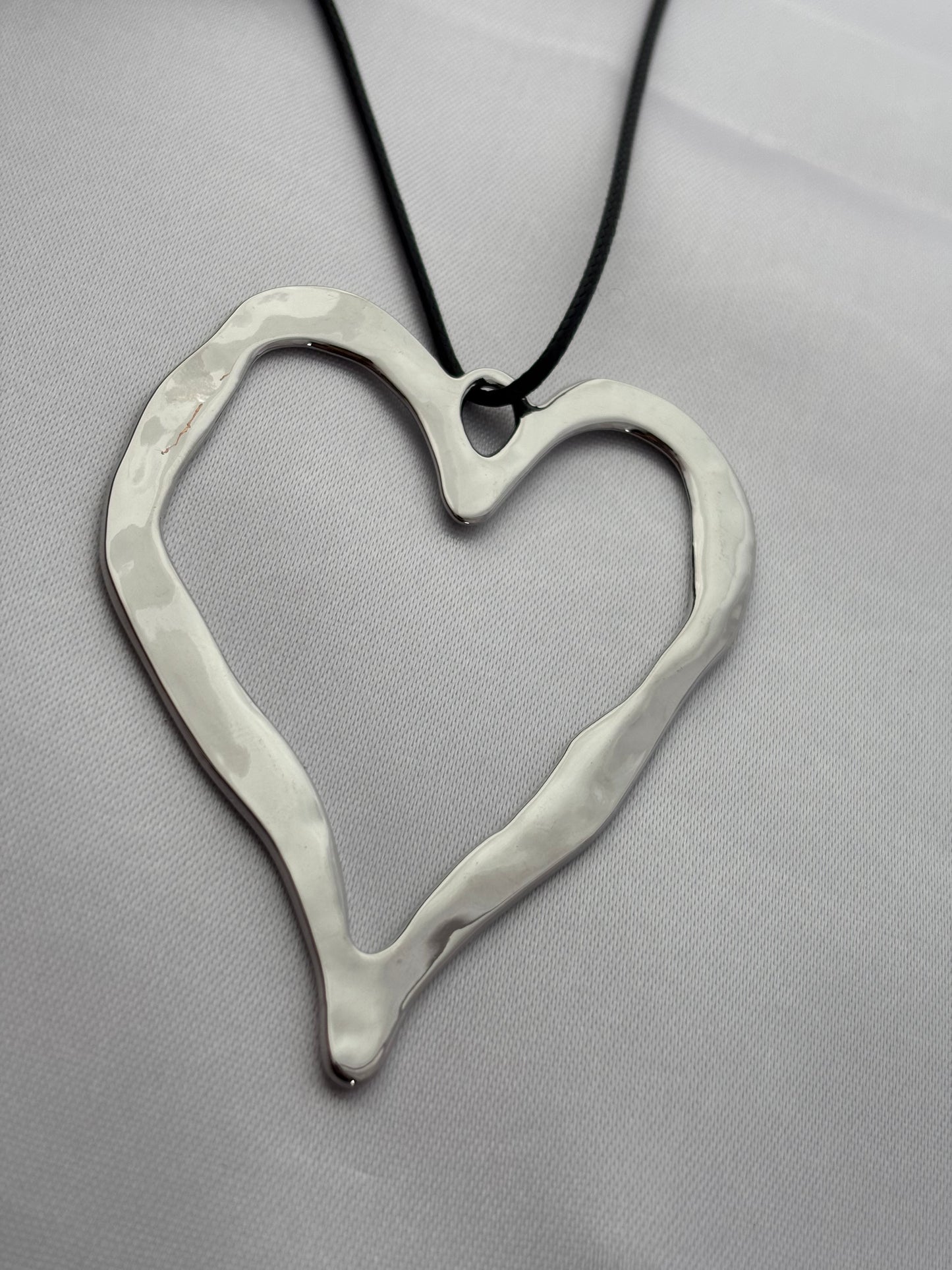 Electroplated Silver Heart Cord