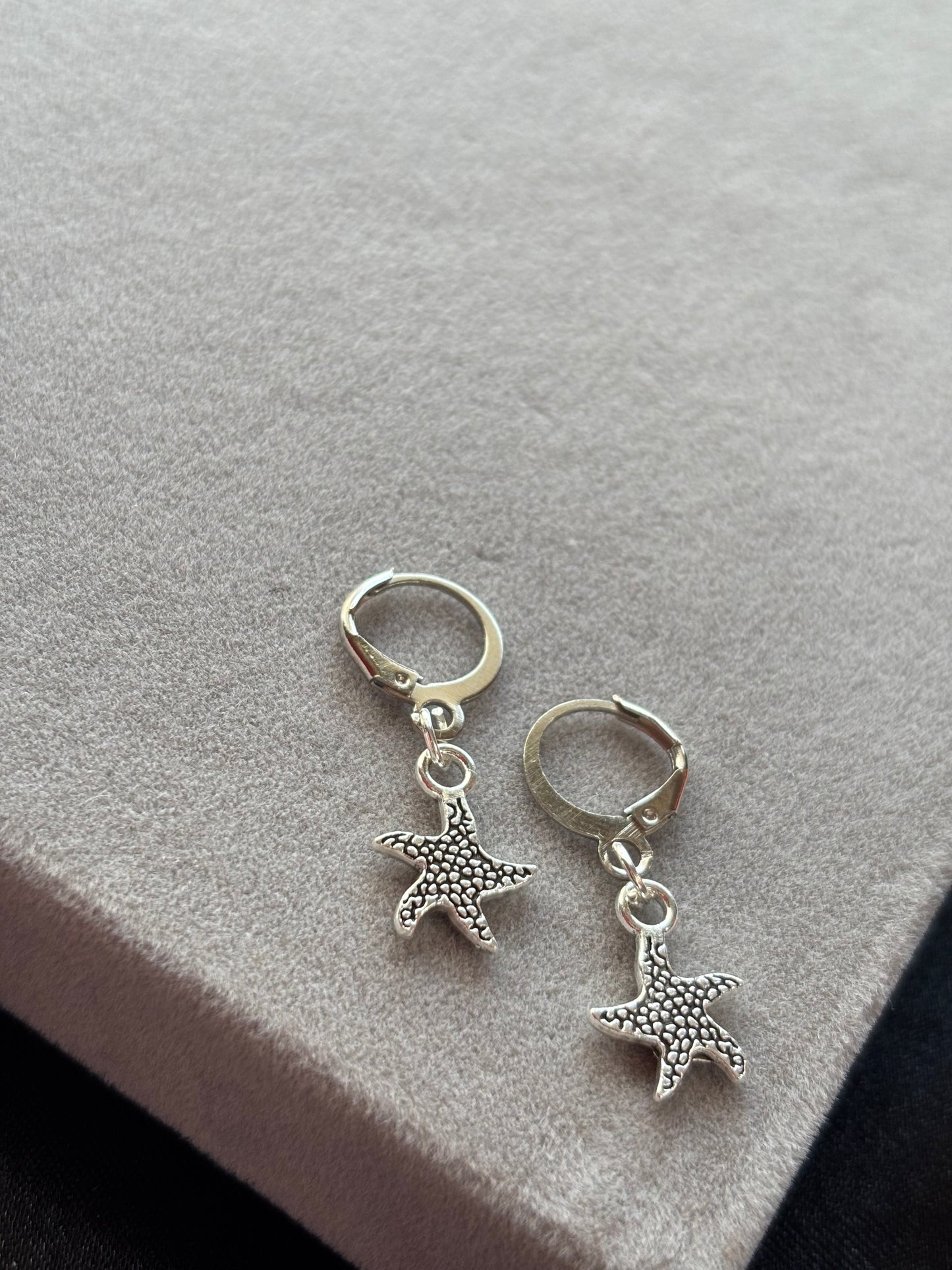 Starfish Charm Hoop Earrings