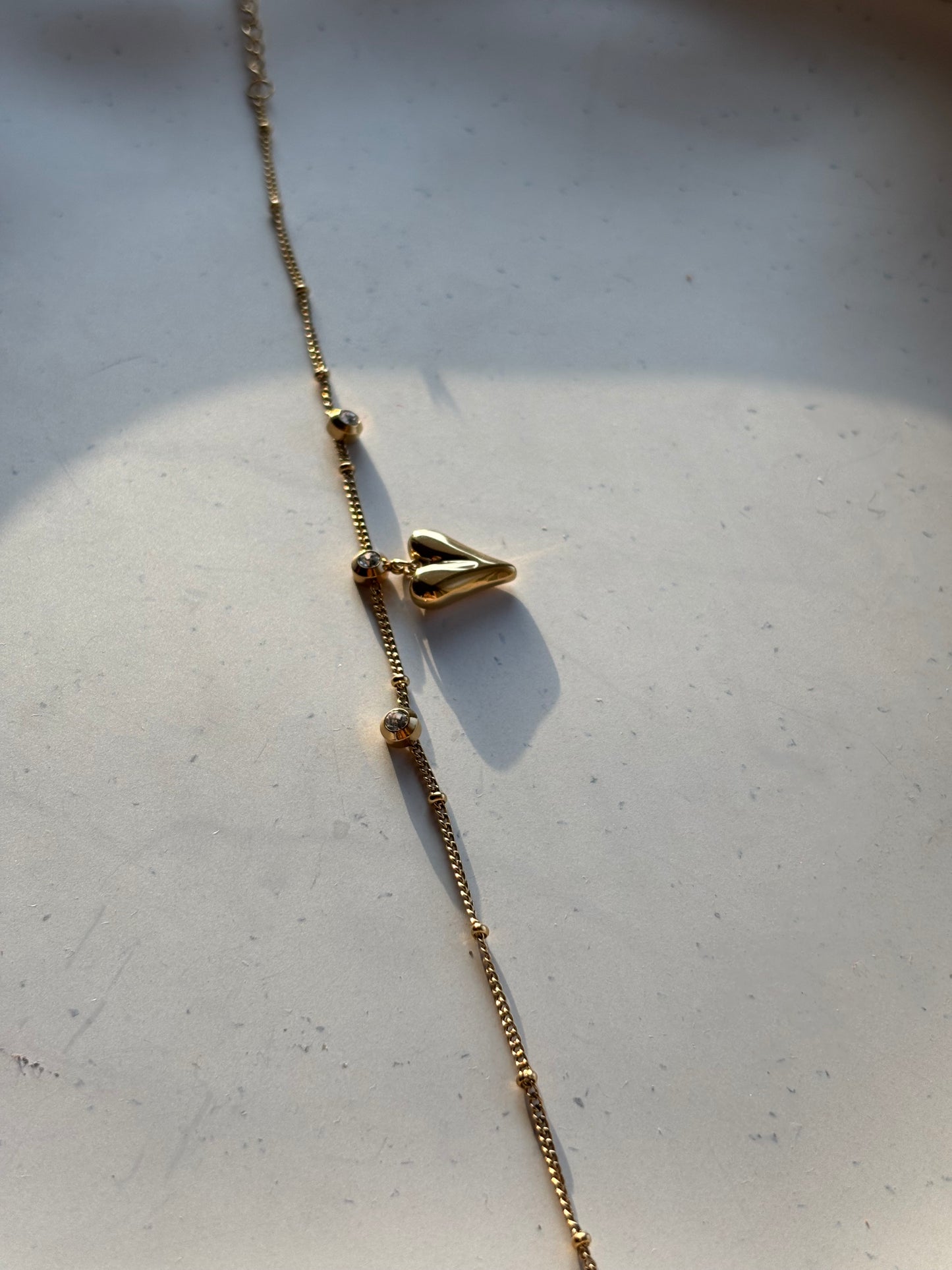 Anti-Tarnish Heart Anklet