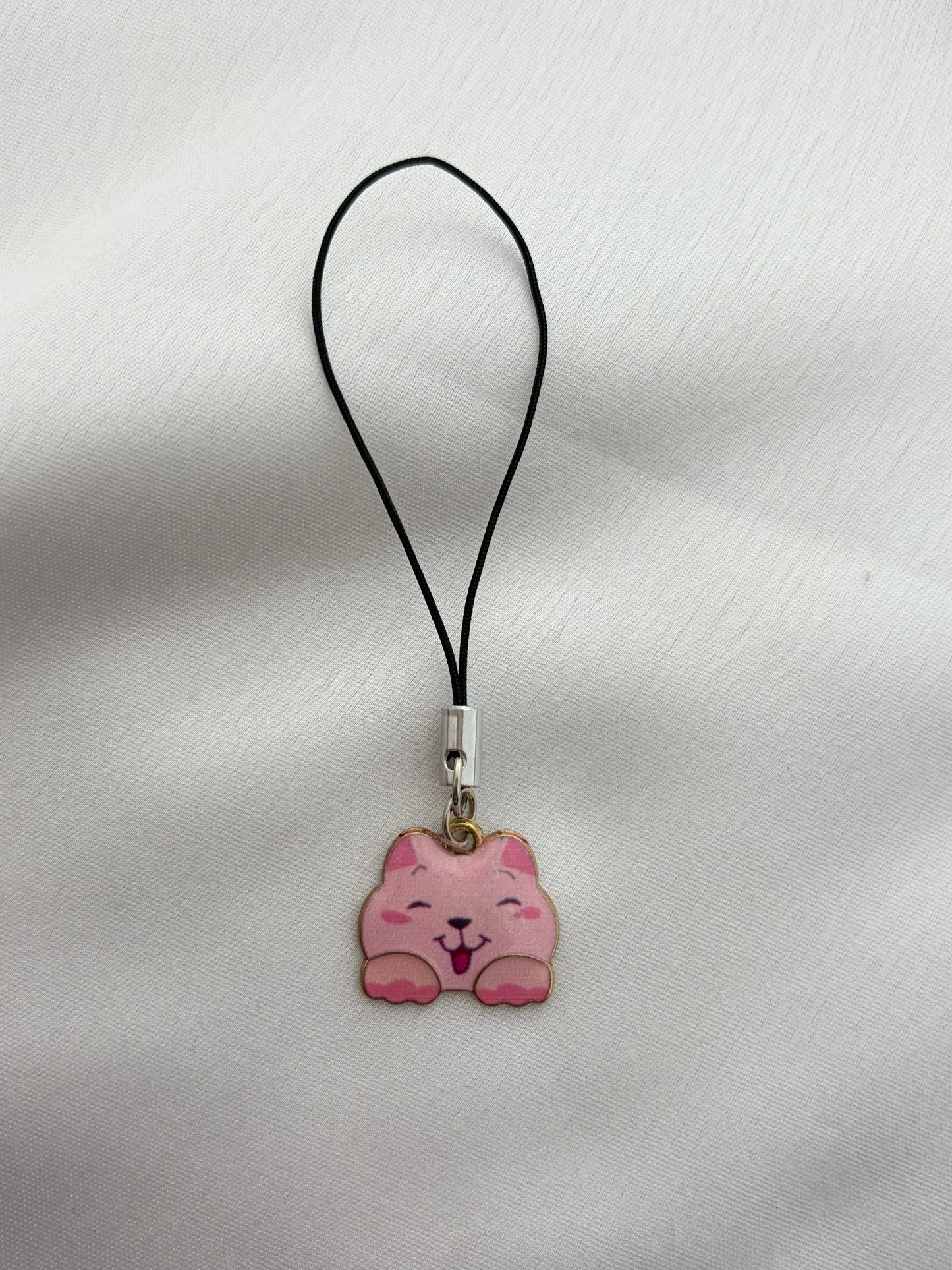 Vibrant Pink Cat Phone Charm