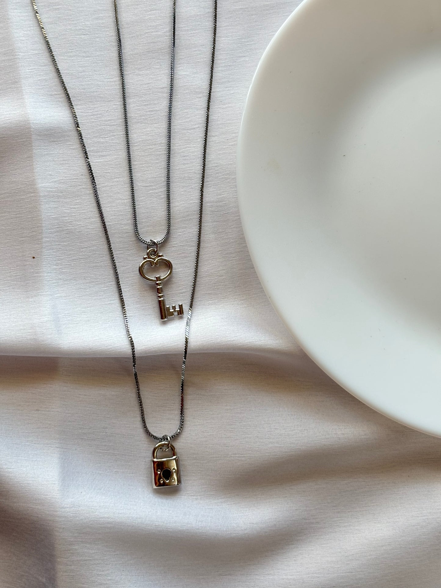 Lock & Key Necklace Set