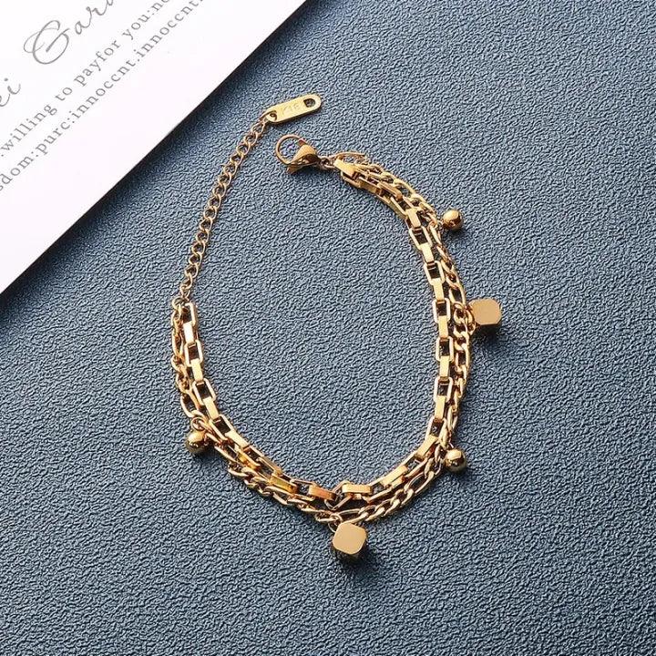 Elegant Double Layer Cube Bracelet - Curvy Jewels