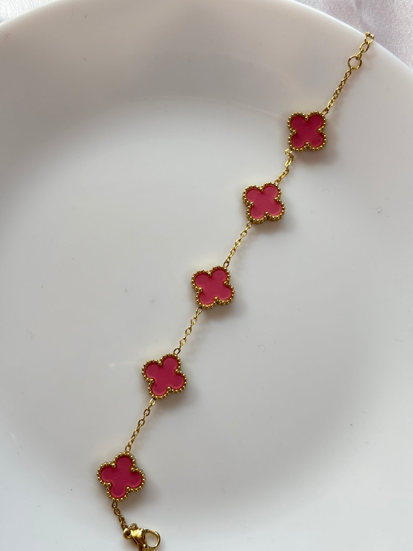 Pink Clover Bracelet