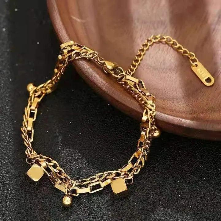 Elegant Double Layer Cube Bracelet - Curvy Jewels