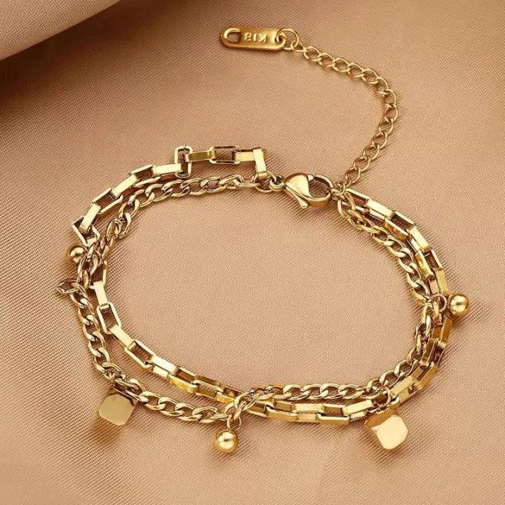 Elegant Double Layer Cube Bracelet - Curvy Jewels