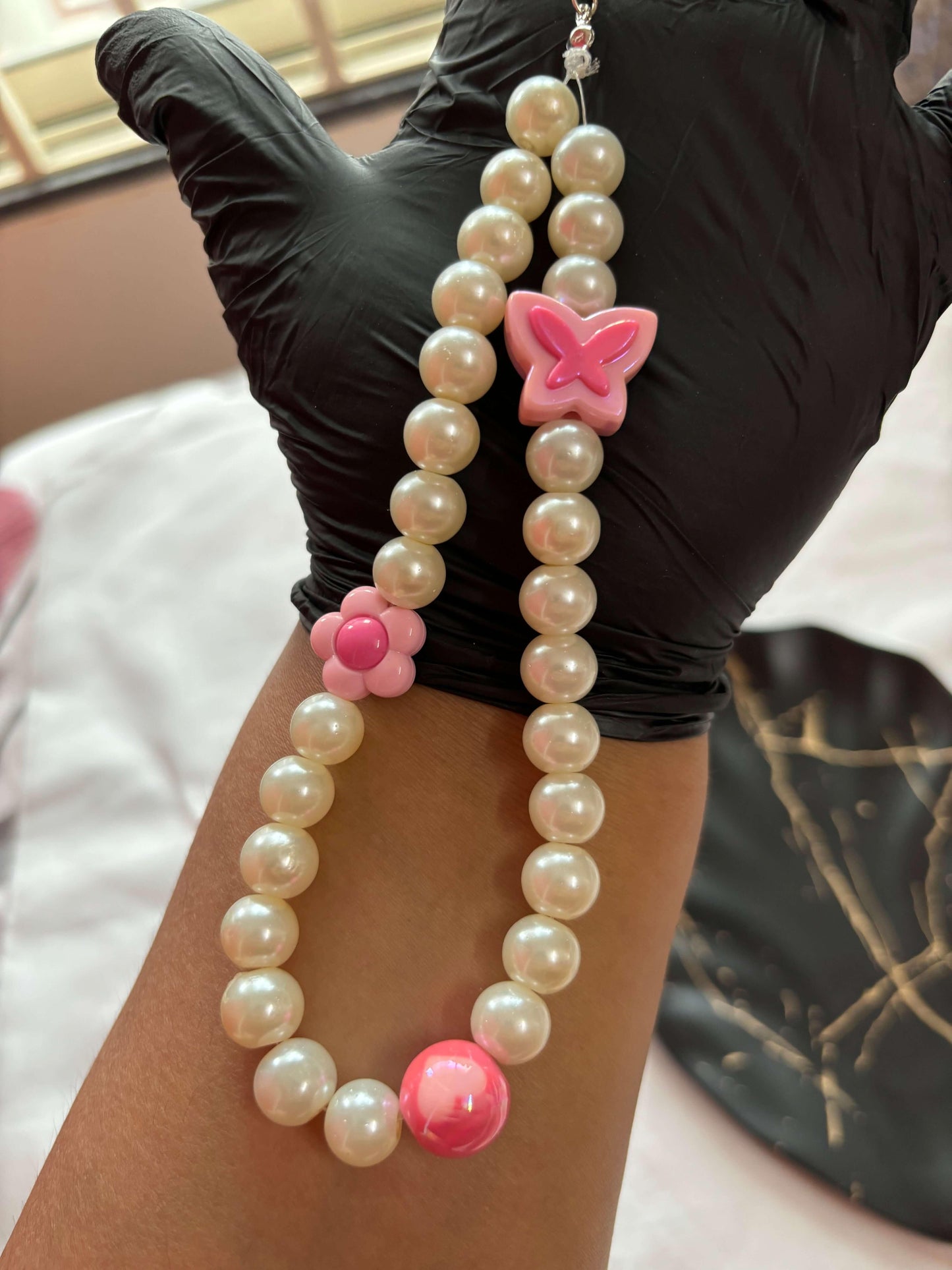 Pink Pearl Phone Charm - Curvy Jewels