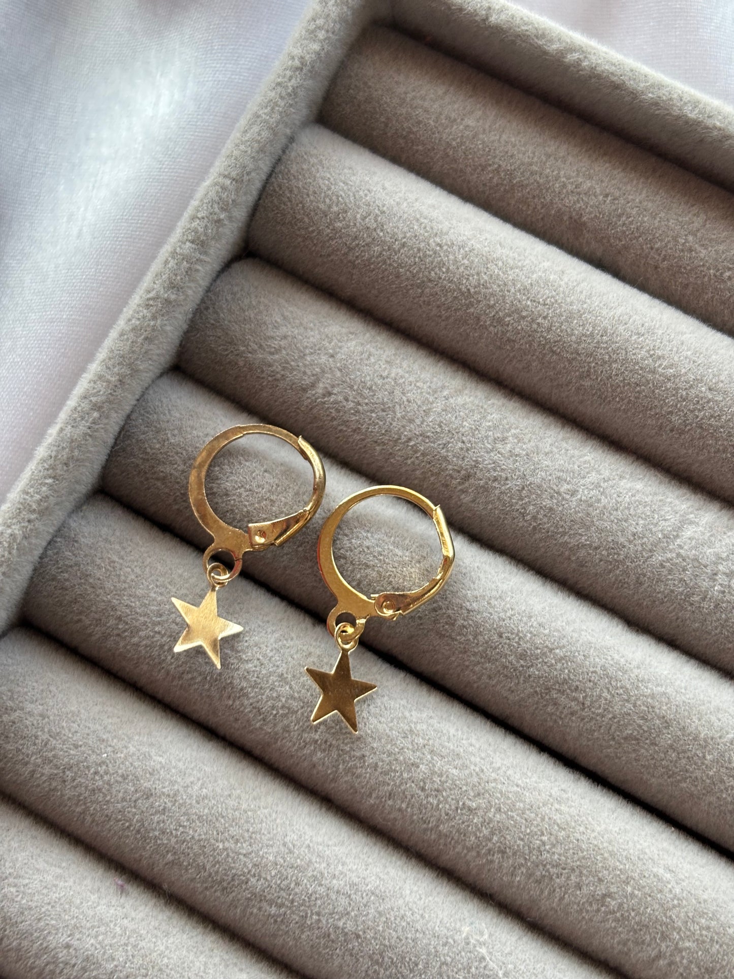 Golden Star Hoop Earrings