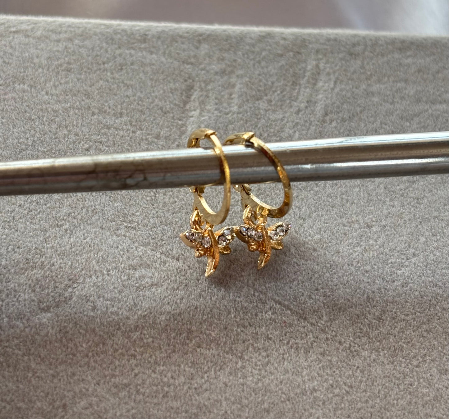 Golden Butterfly Hoop Earrings