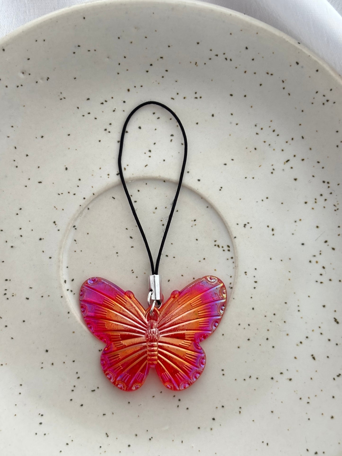 Iridescent Butterfly Phone Charm