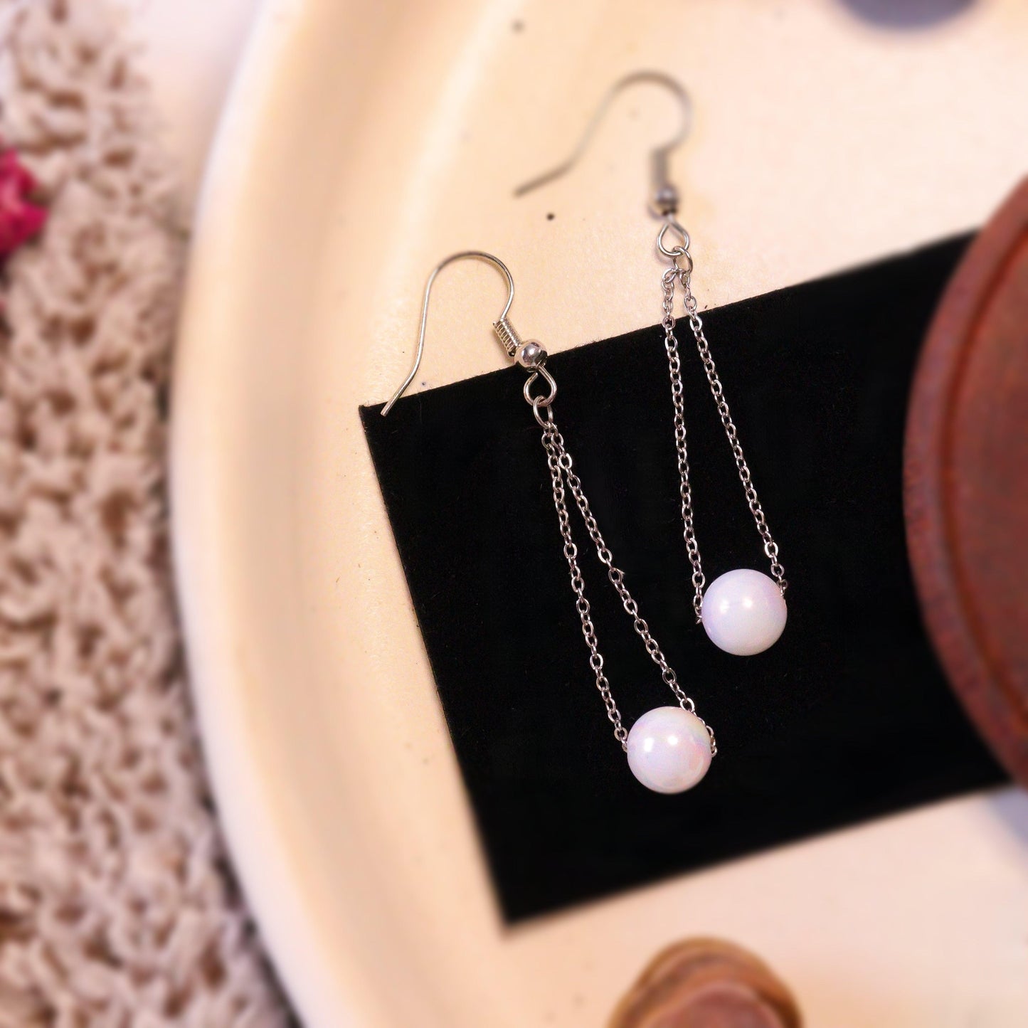 Lustrous Pearl Dangle Earrings - Curvy Jewels