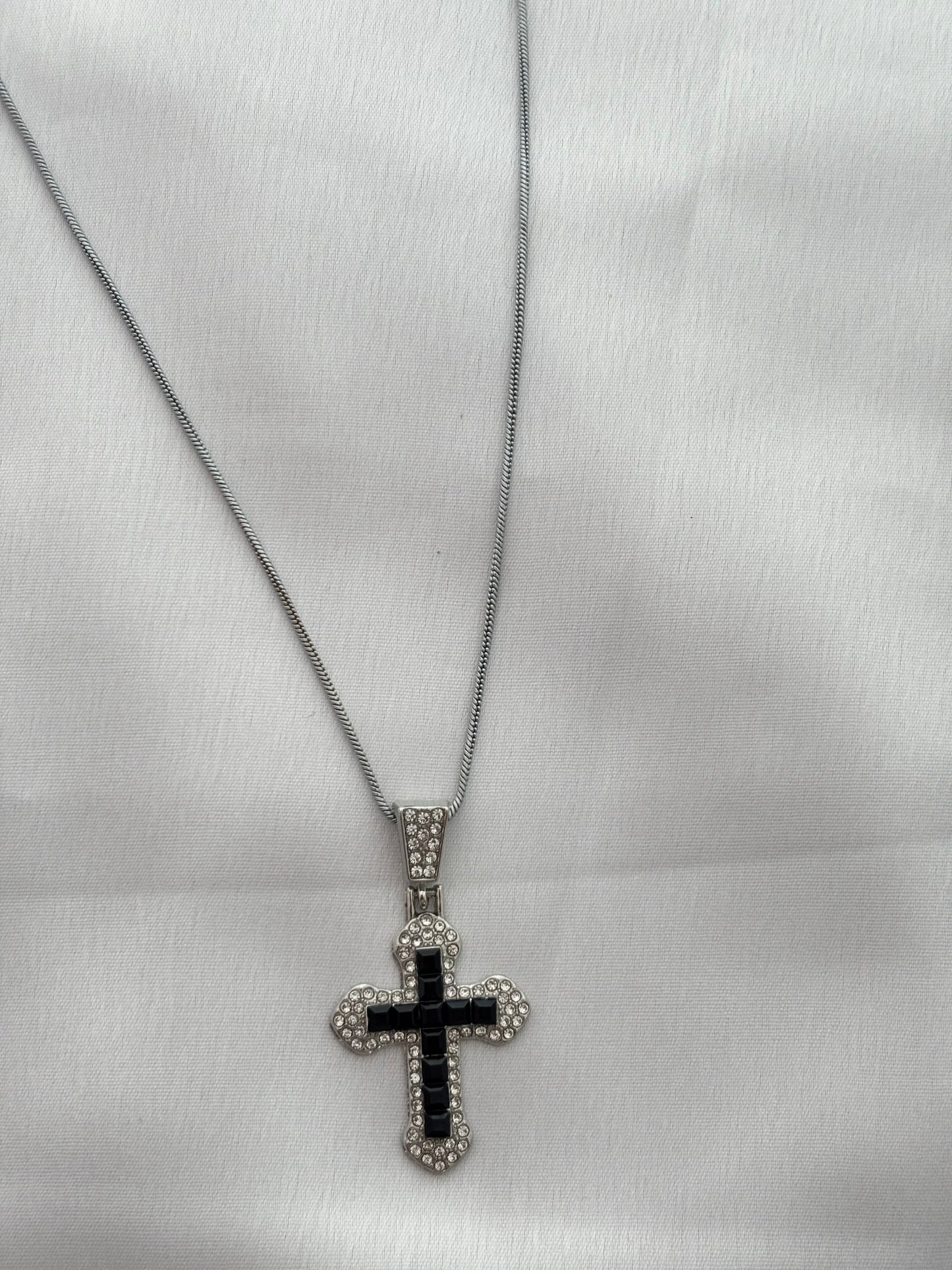 Iced-Out Cross Pendant Necklace