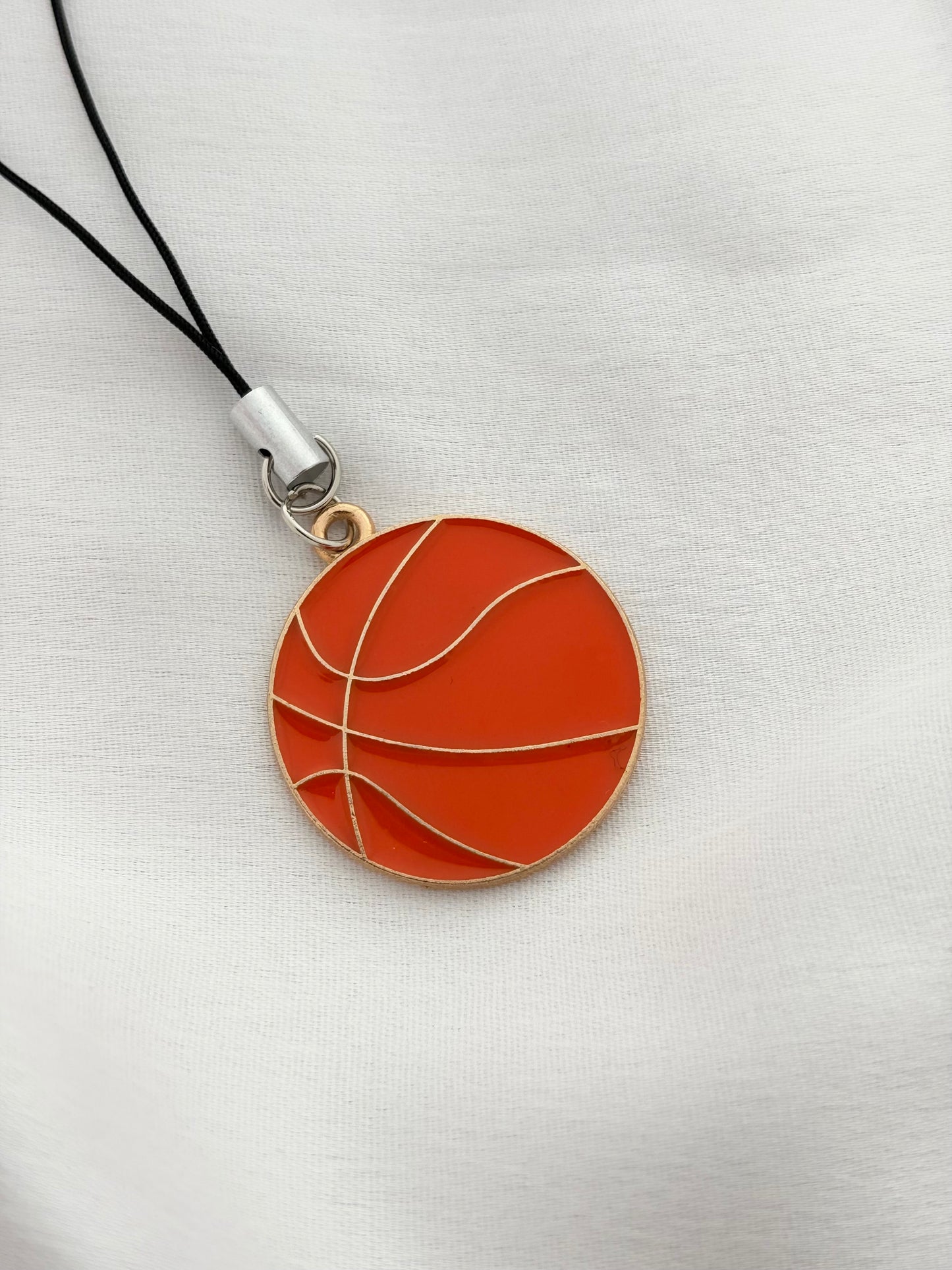 Enamel Basketball Phone Charm