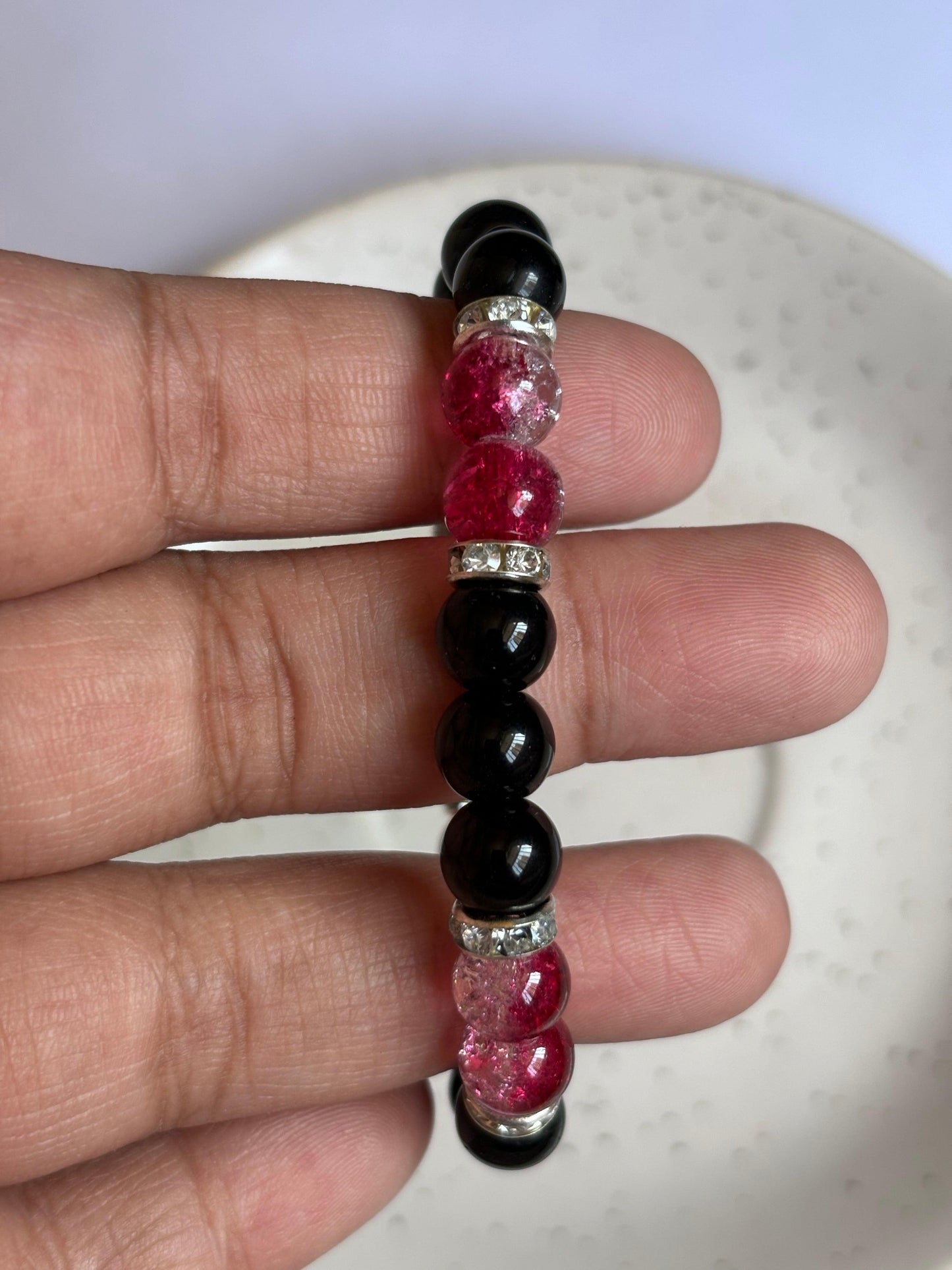 Crackle Chic Black Bracelet - Curvy Jewels