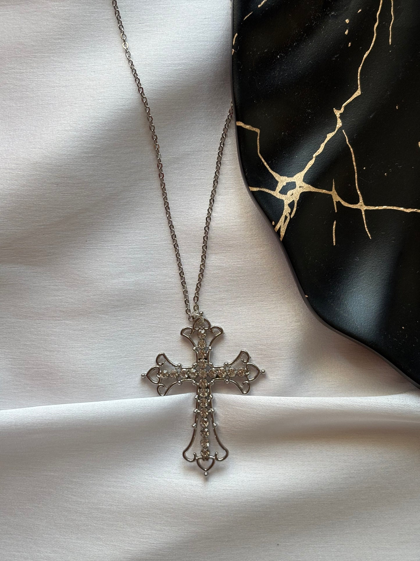 Anti-Tarnish Crystal Cross Necklace