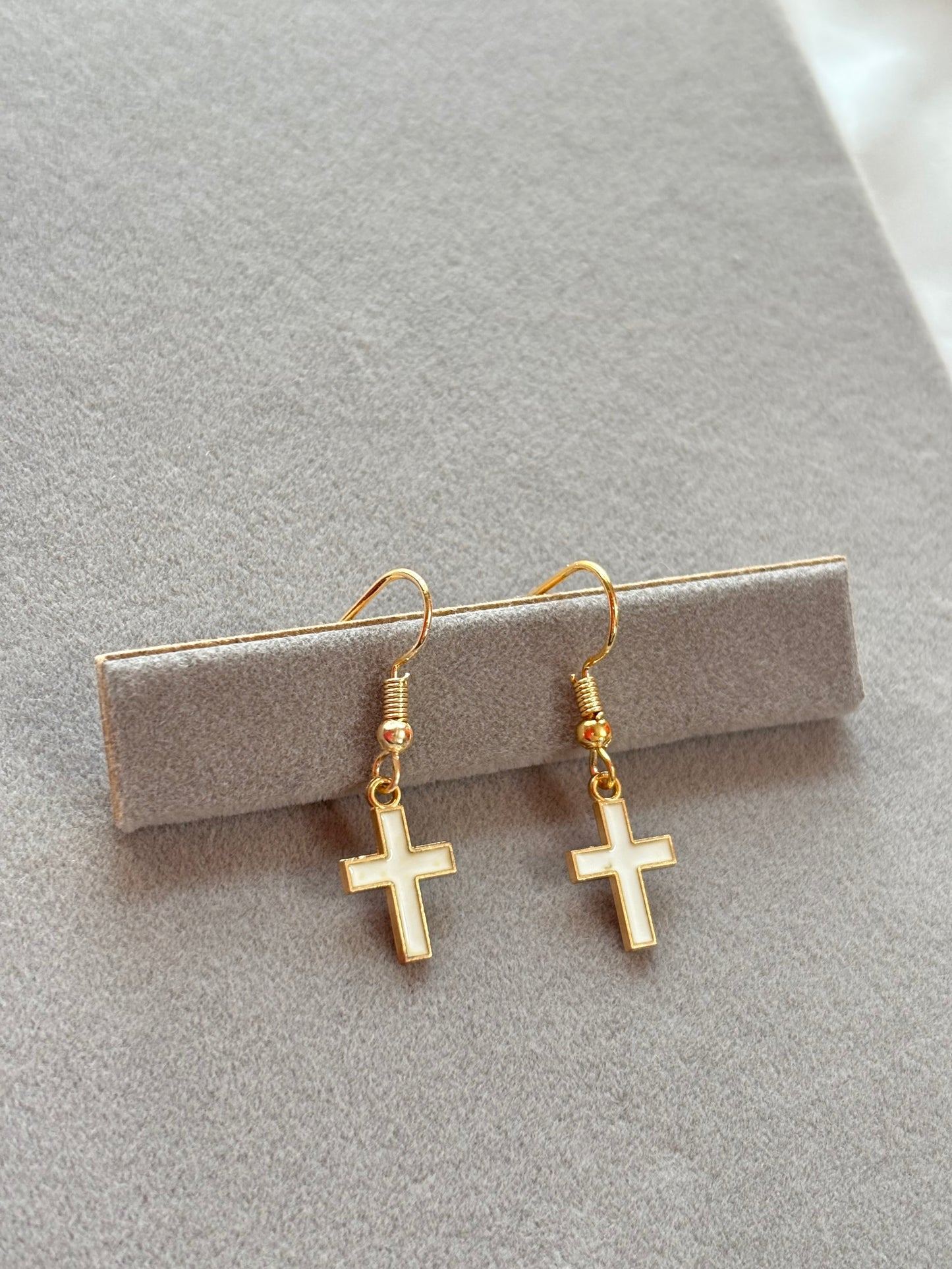 Enamel Cross Earrings - Curvy Jewels