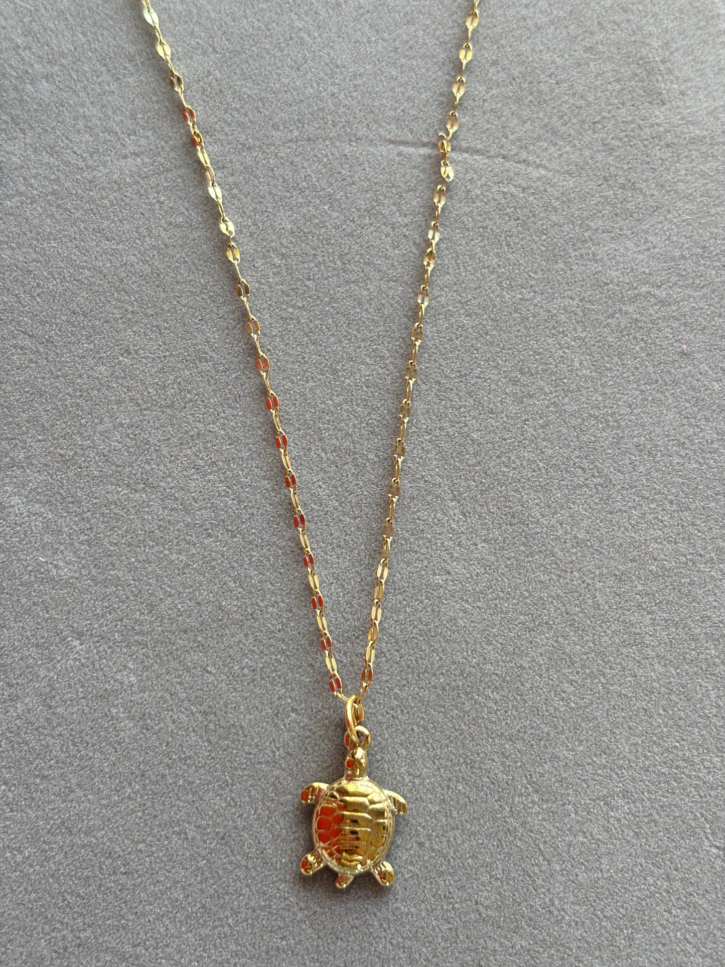 Gold Anti-Tarnish Turtle Pendant Necklace🐢