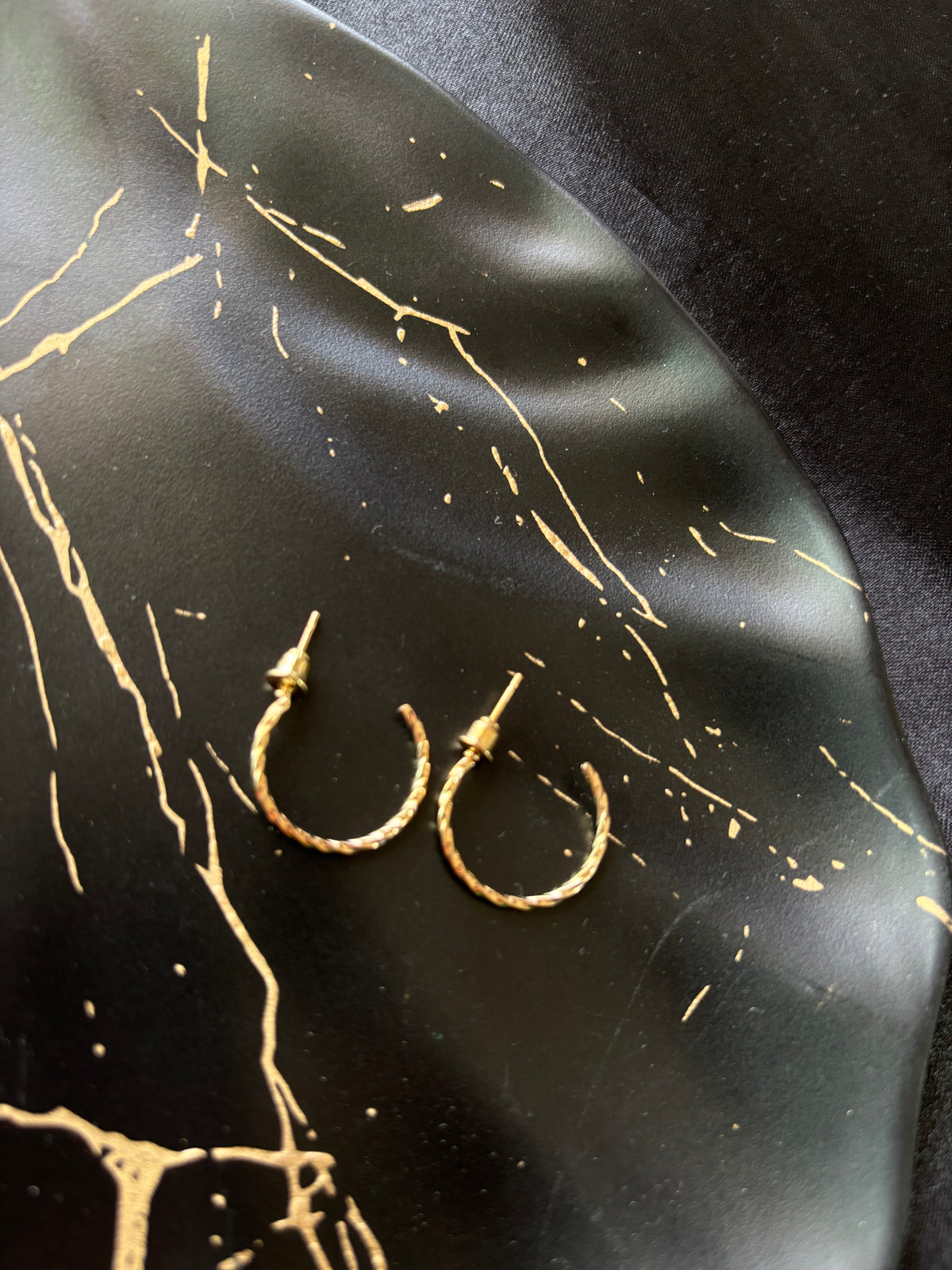 Gold Twisted Rope Hoop Earrings