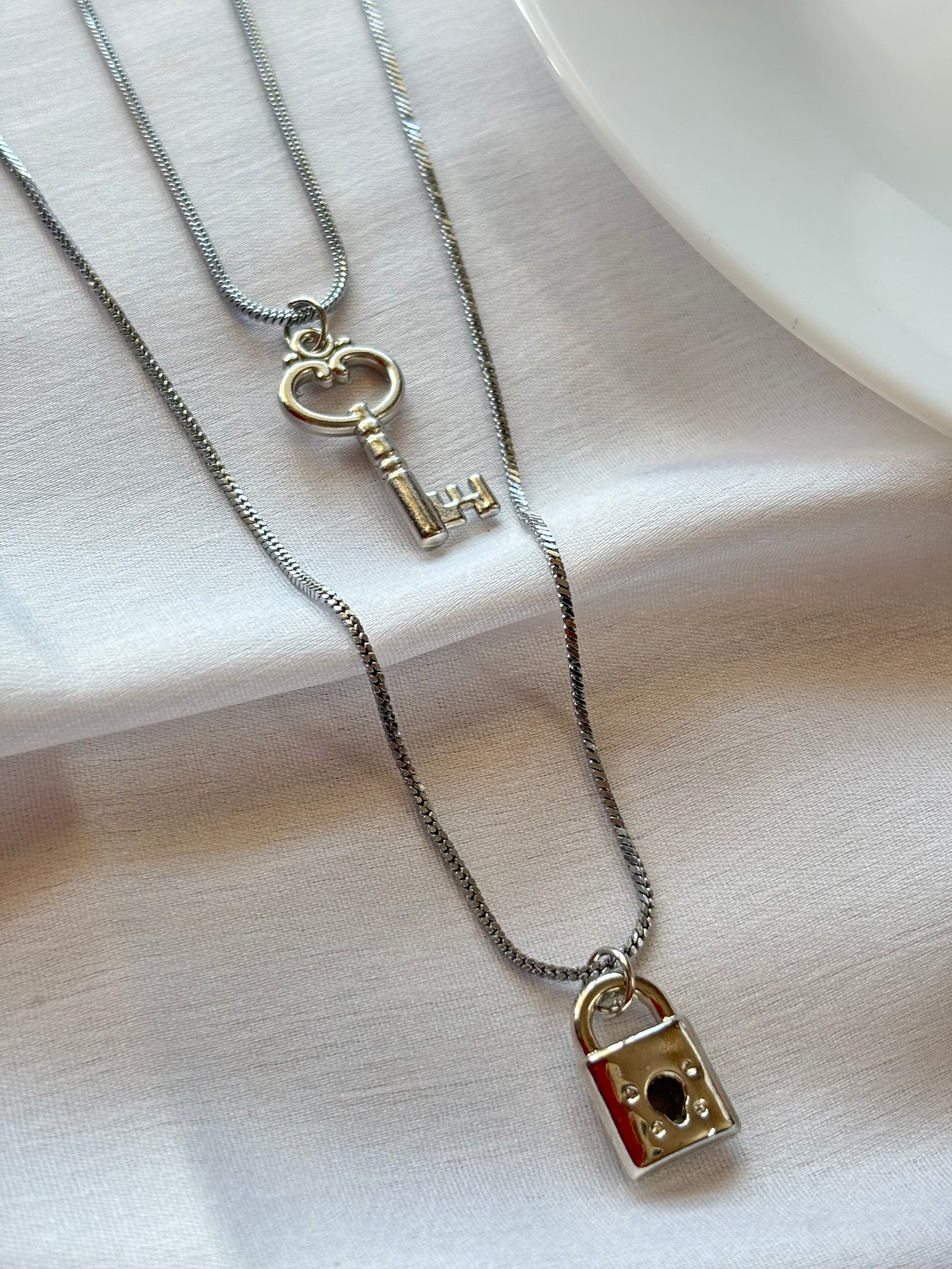 Lock & Key Necklace Set