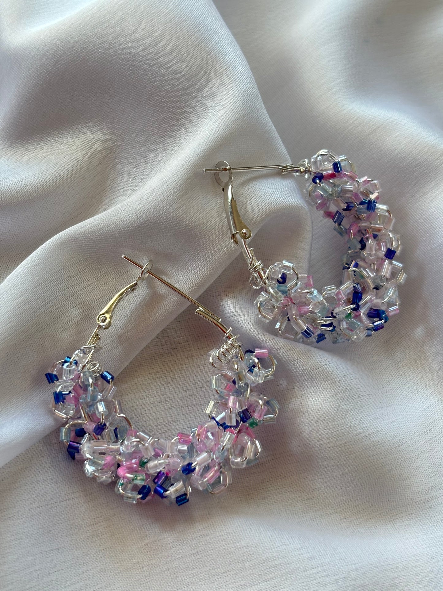 Lightweight Beaded Hoop Earrings