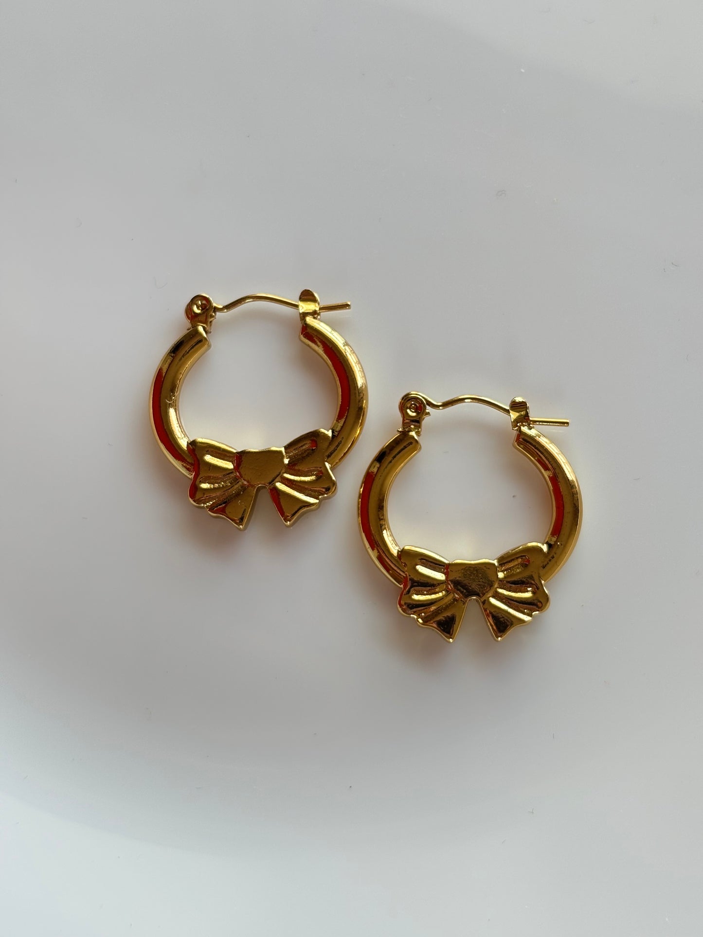 Golden Bow Hoop Earrings - Curvy Jewels