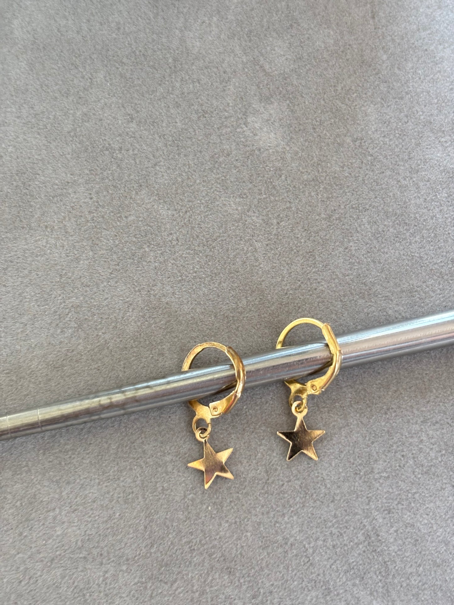 Golden Star Hoop Earrings