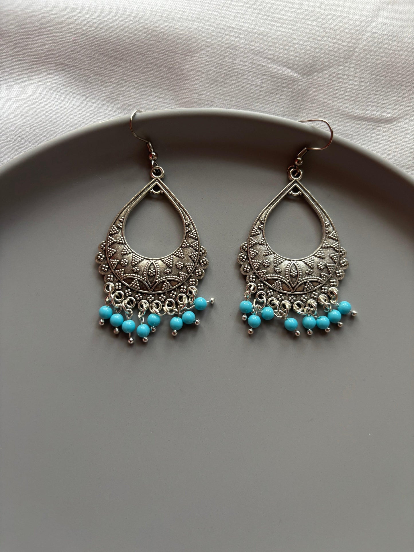 Blue Jhumka - Curvy Jewels