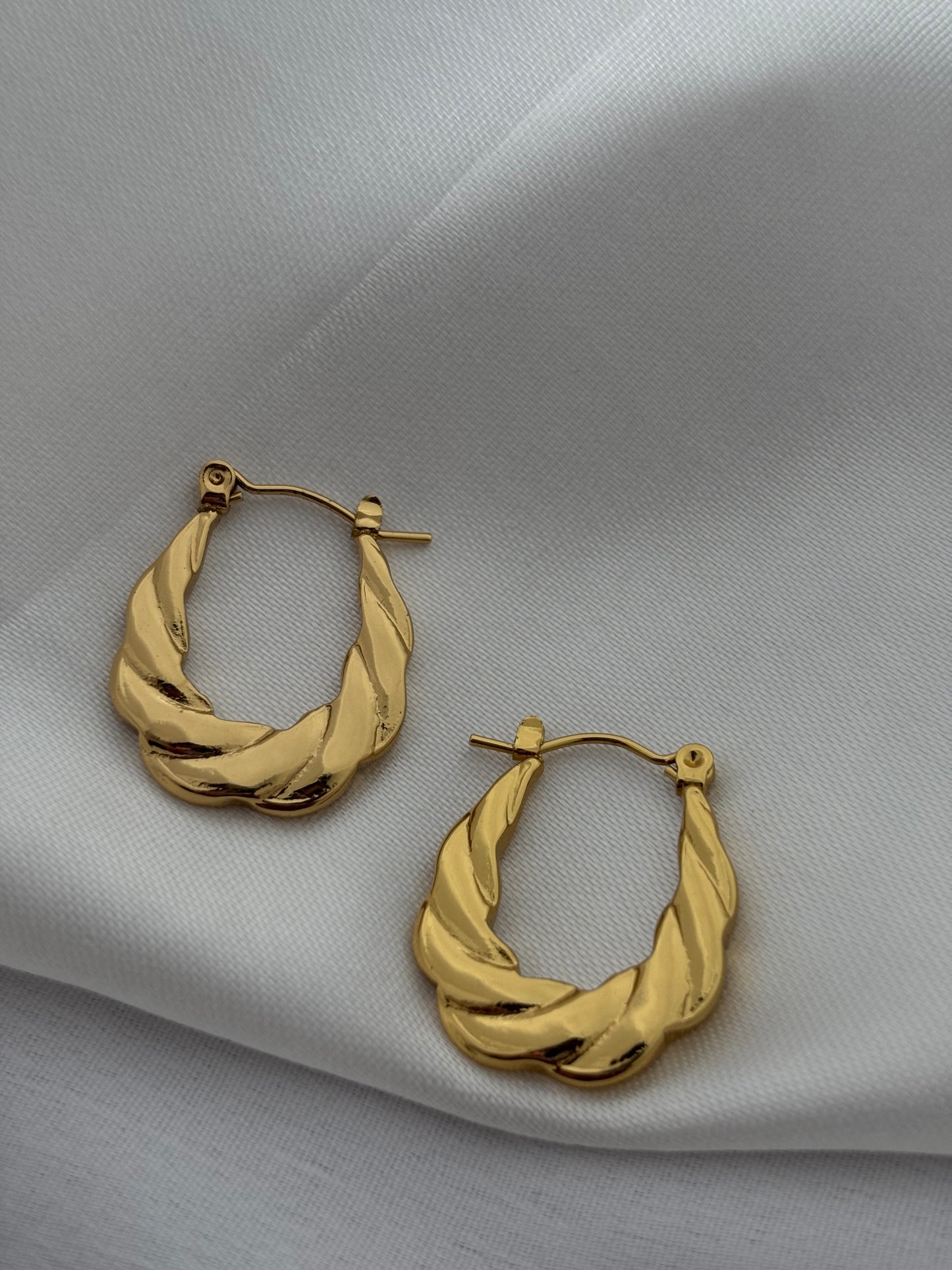 Gold Stainless Steel Hoop Earrings