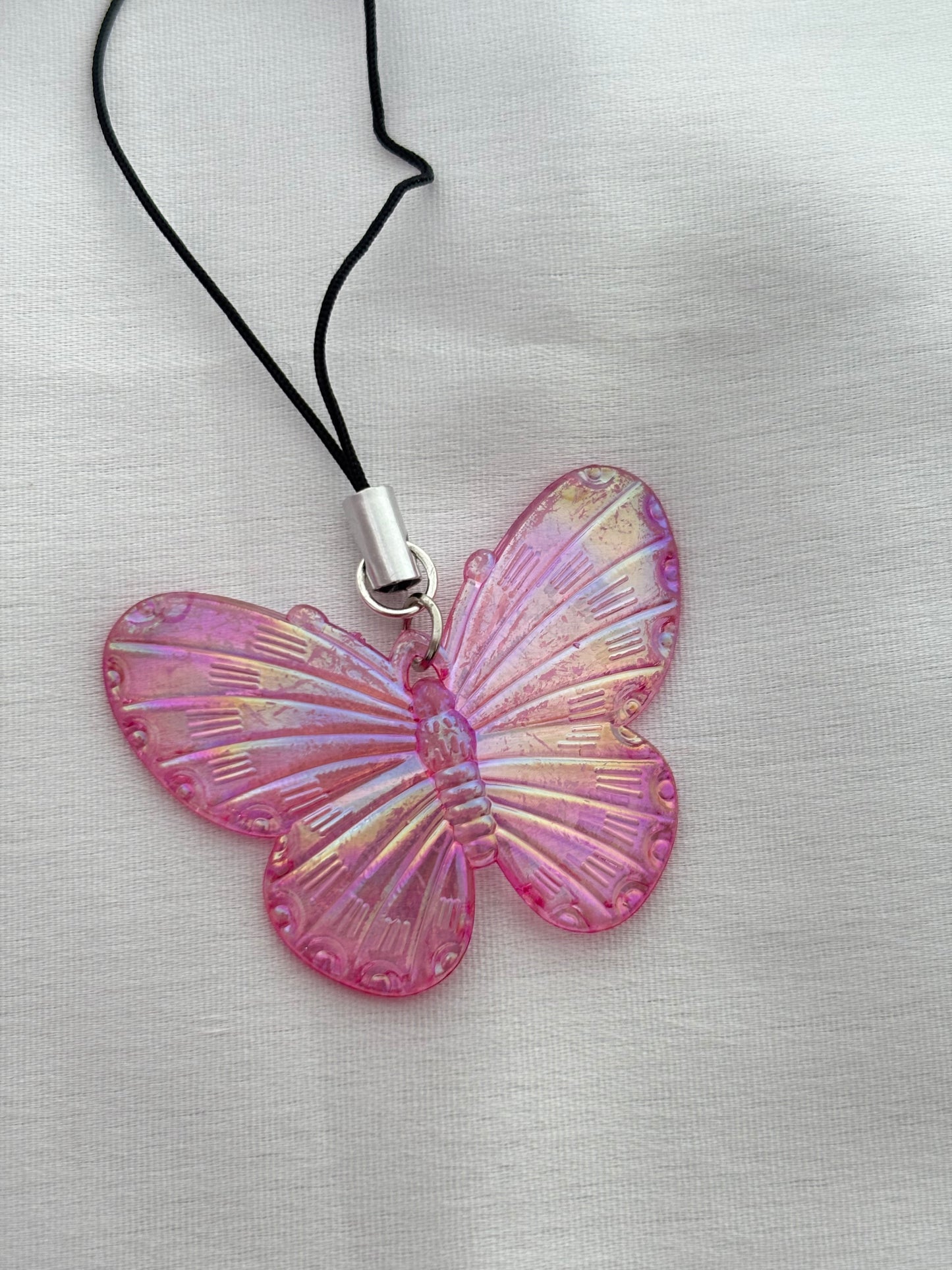 Pink Holographic Butterfly Charm π¦π