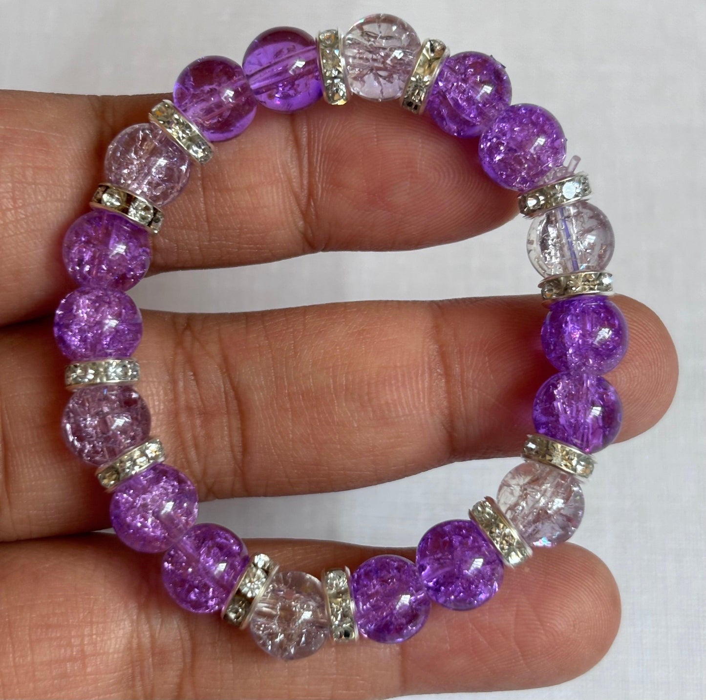 Vibrant Violet Beaded Bracelet - Curvy Jewels