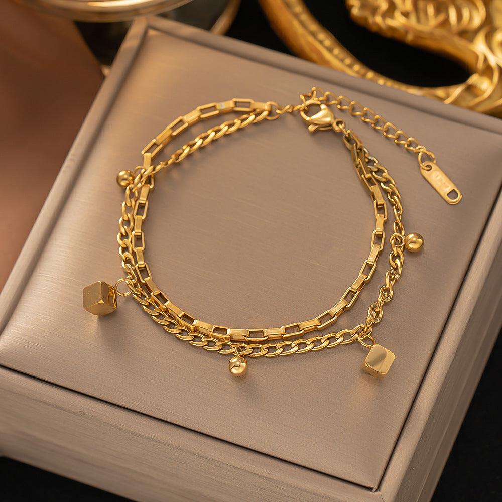 Elegant Double Layer Cube Bracelet - Curvy Jewels