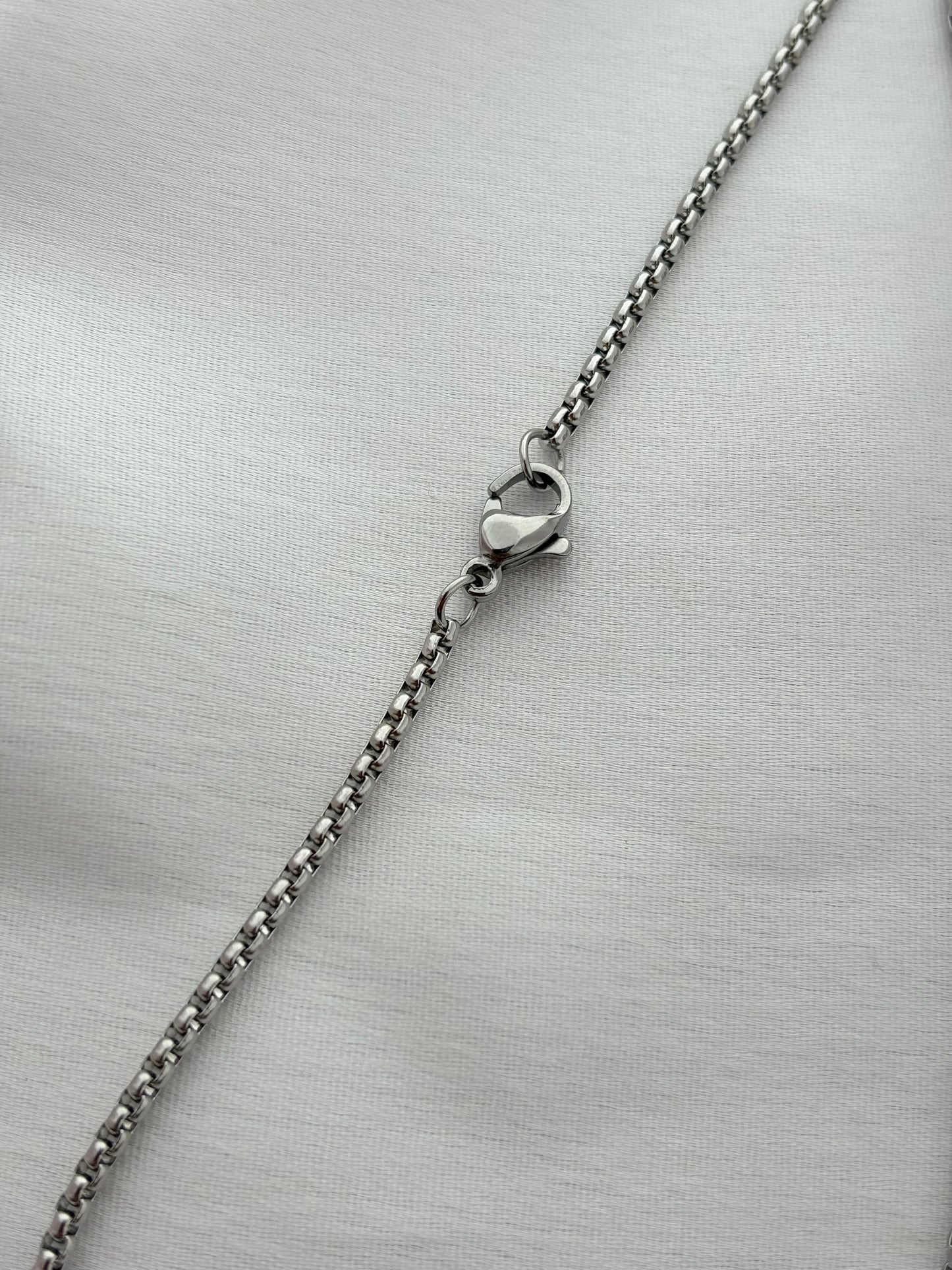 Silver Unisex Trident Pendant Necklace