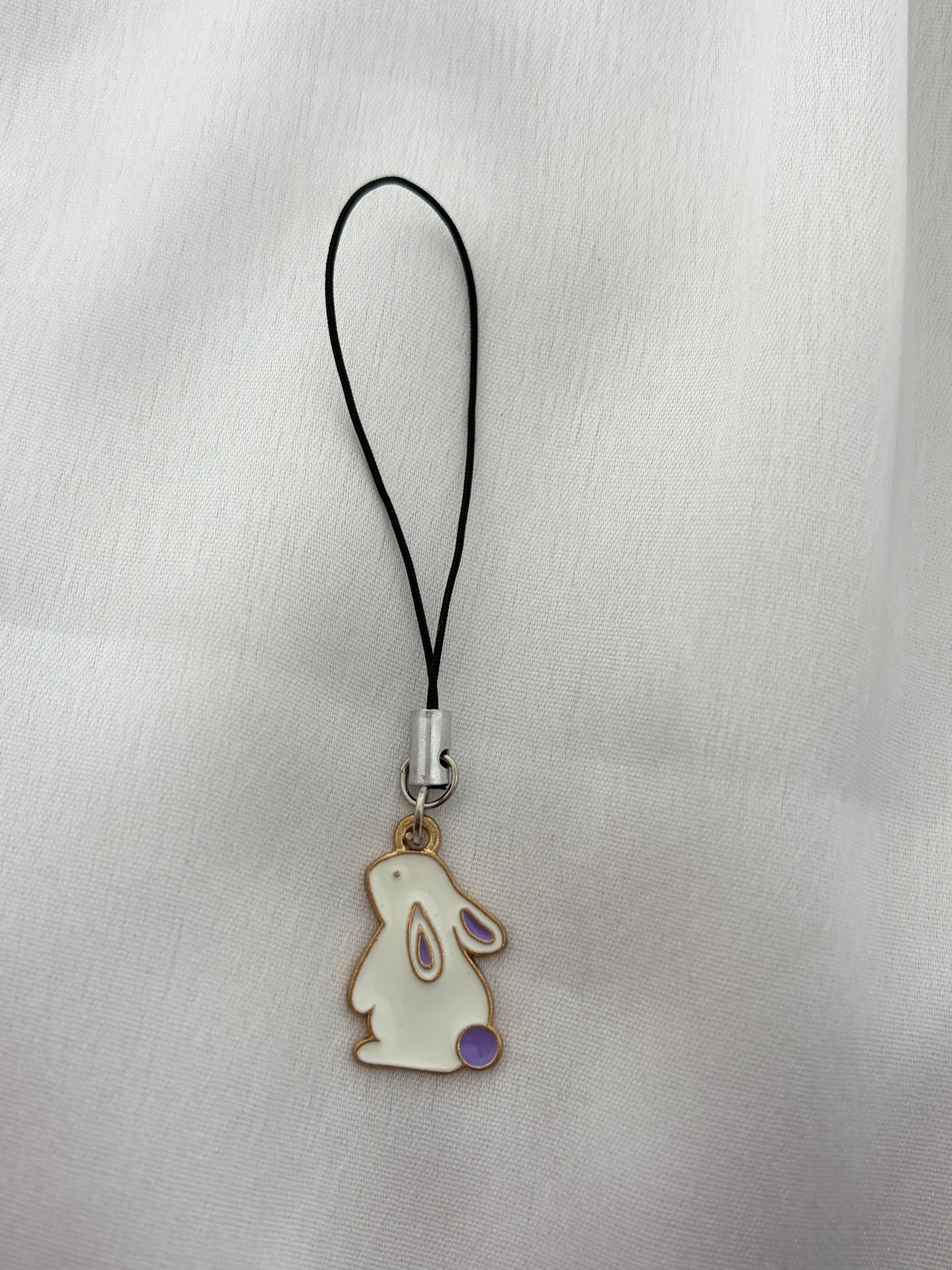 Cute White Bunny Phone Charm