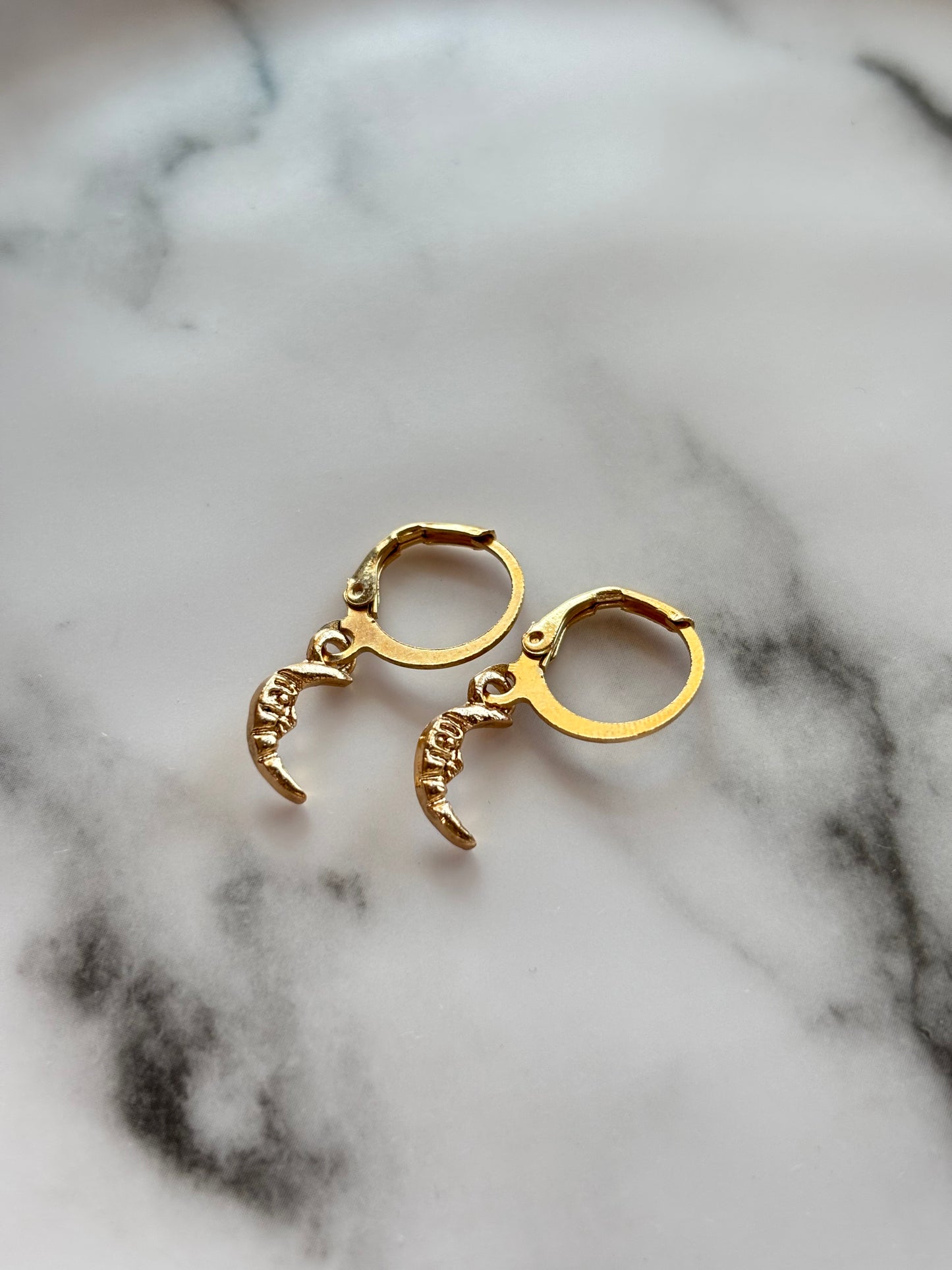 Golden Crescent Hoop Earrings