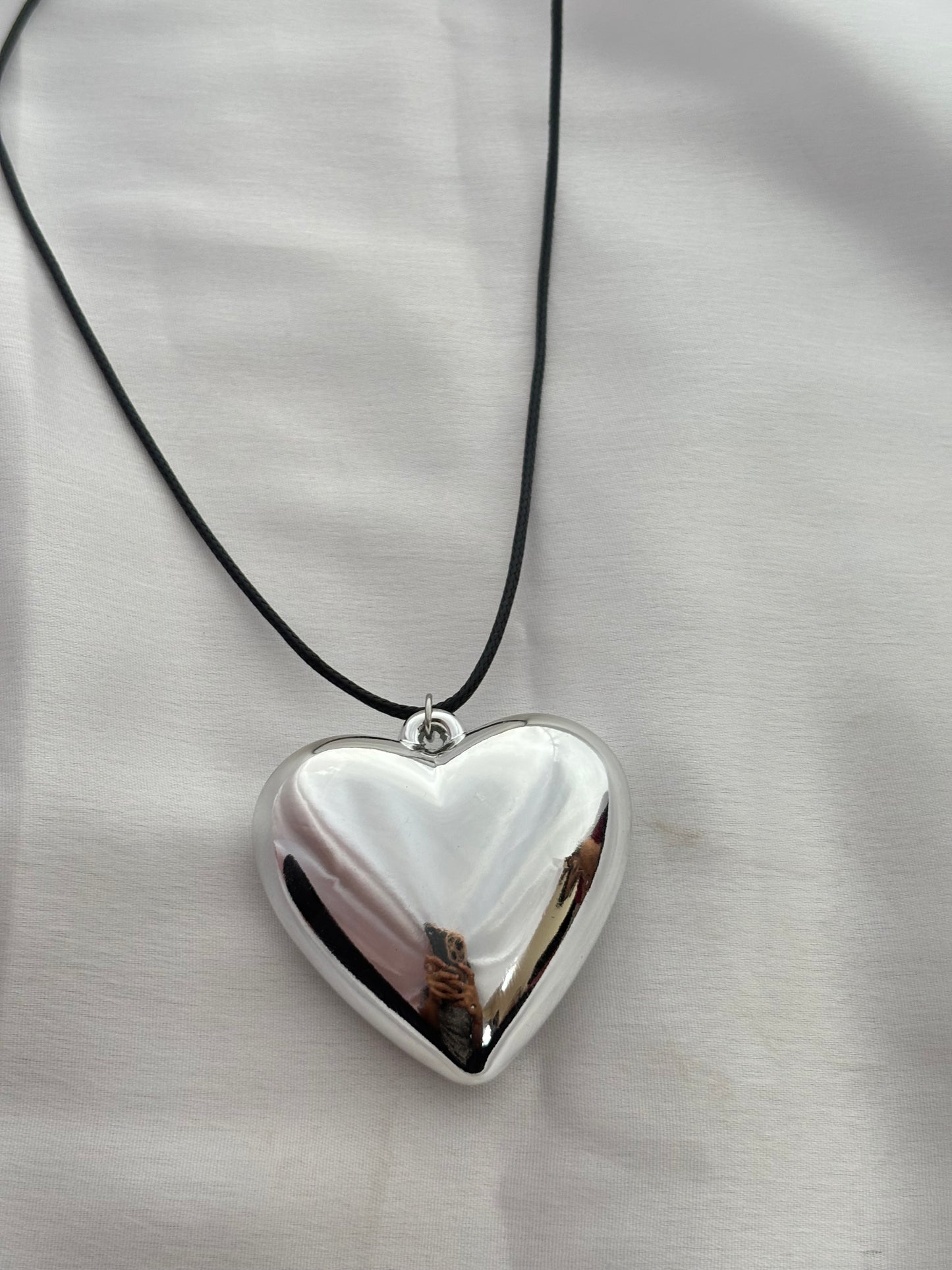 Chunky Silver Heart Cord