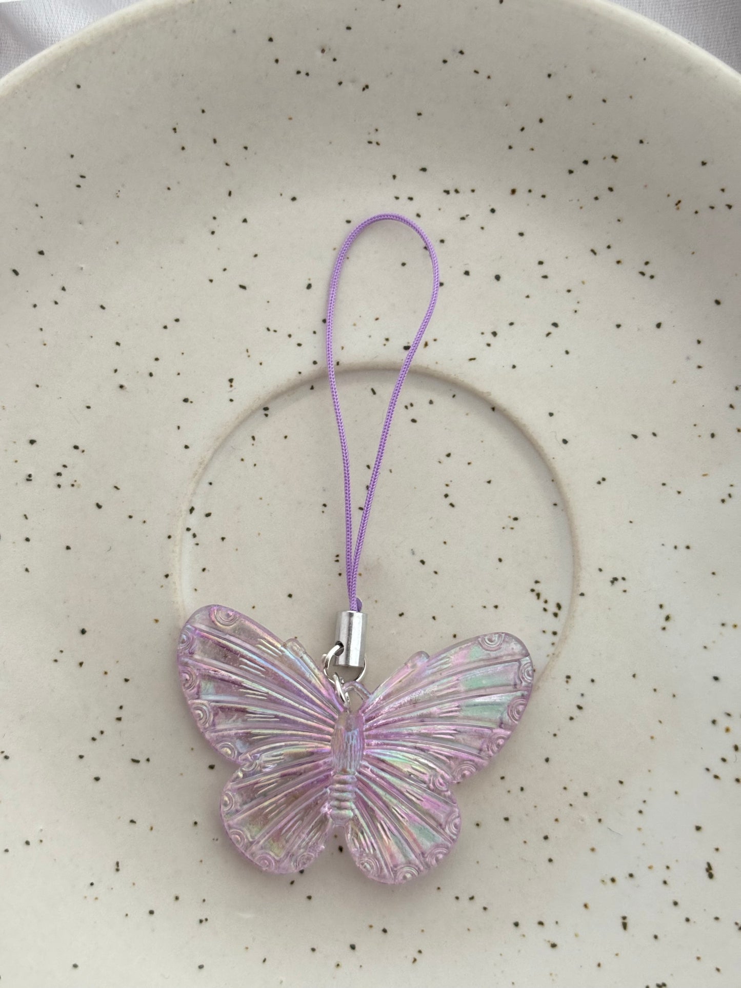 Lavender Butterfly Phone Charm