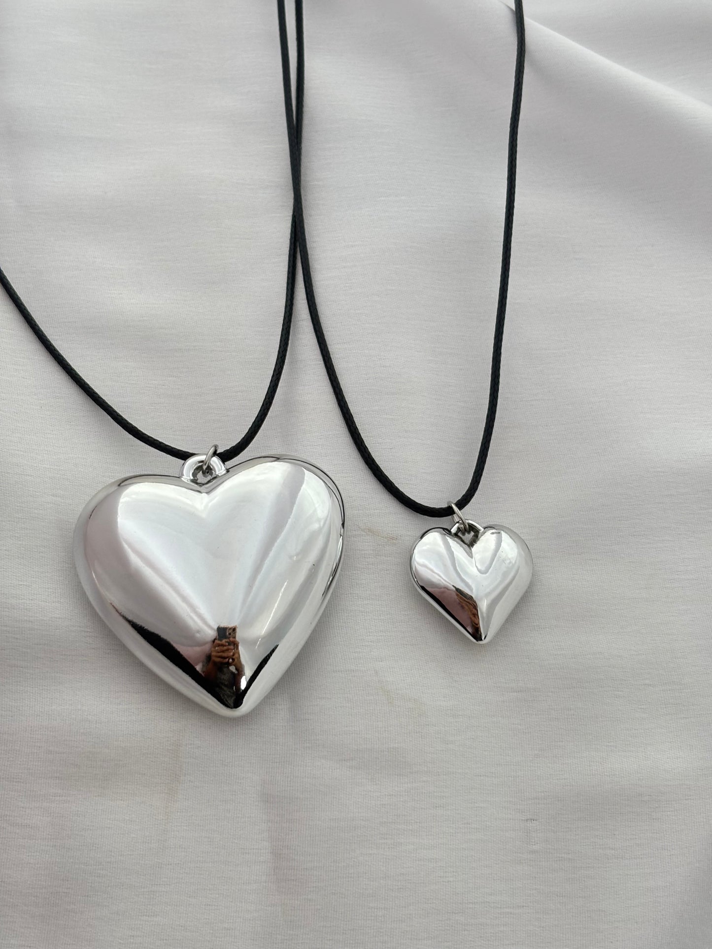Chunky Silver Heart Cord