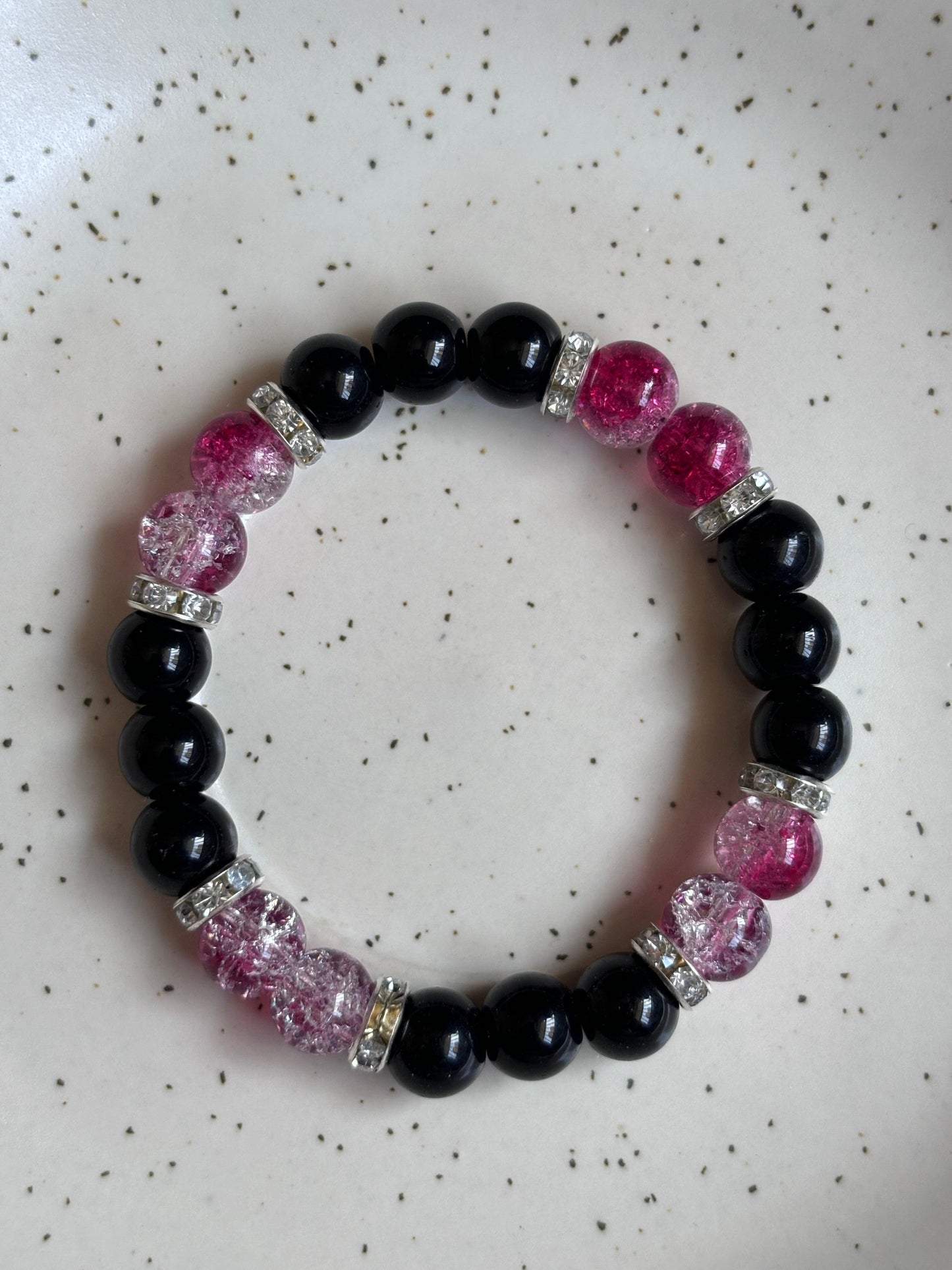 Crackle Chic Black Bracelet - Curvy Jewels