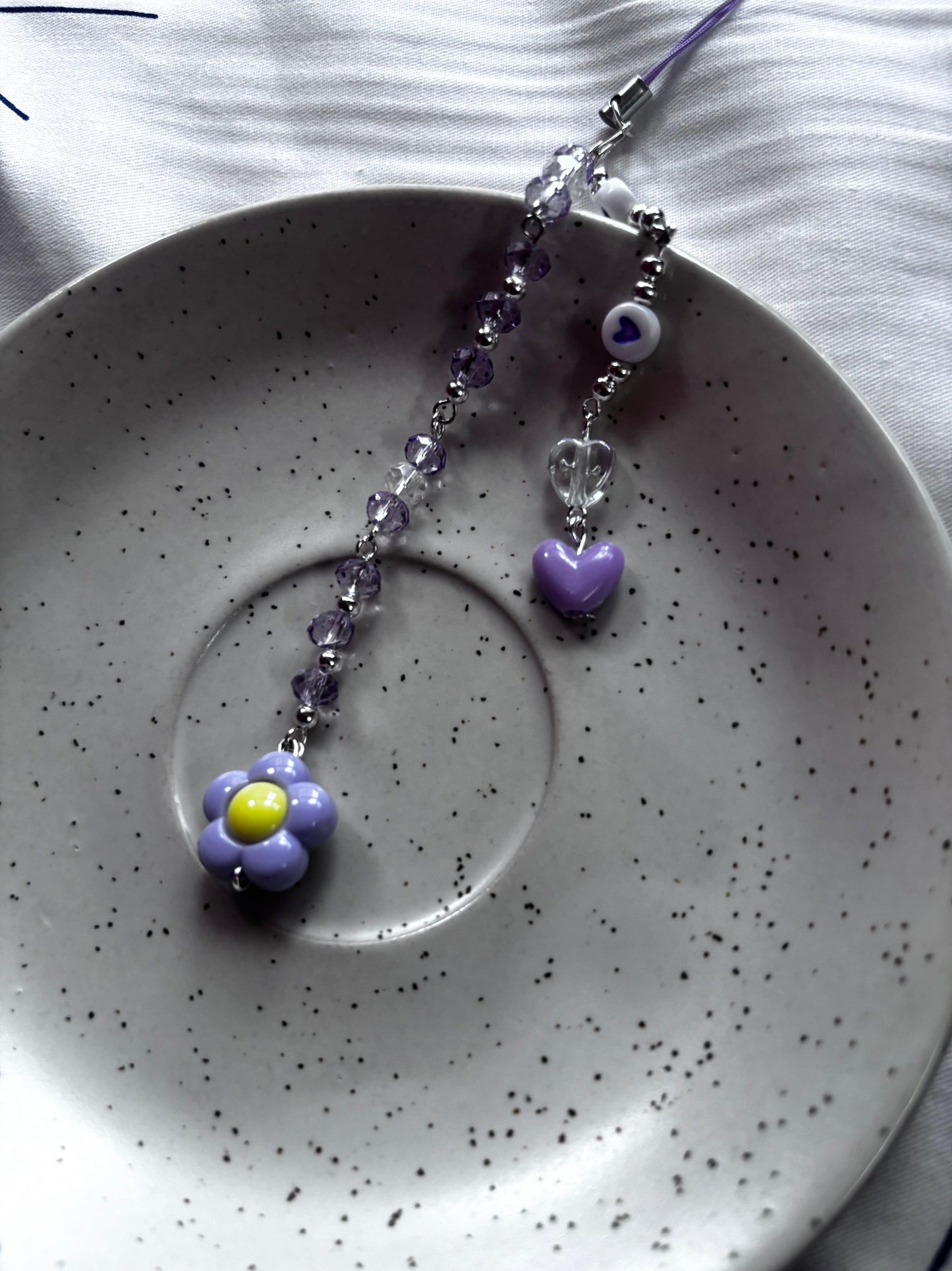 Elegant Lavender Floral Phone Charm - Curvy Jewels