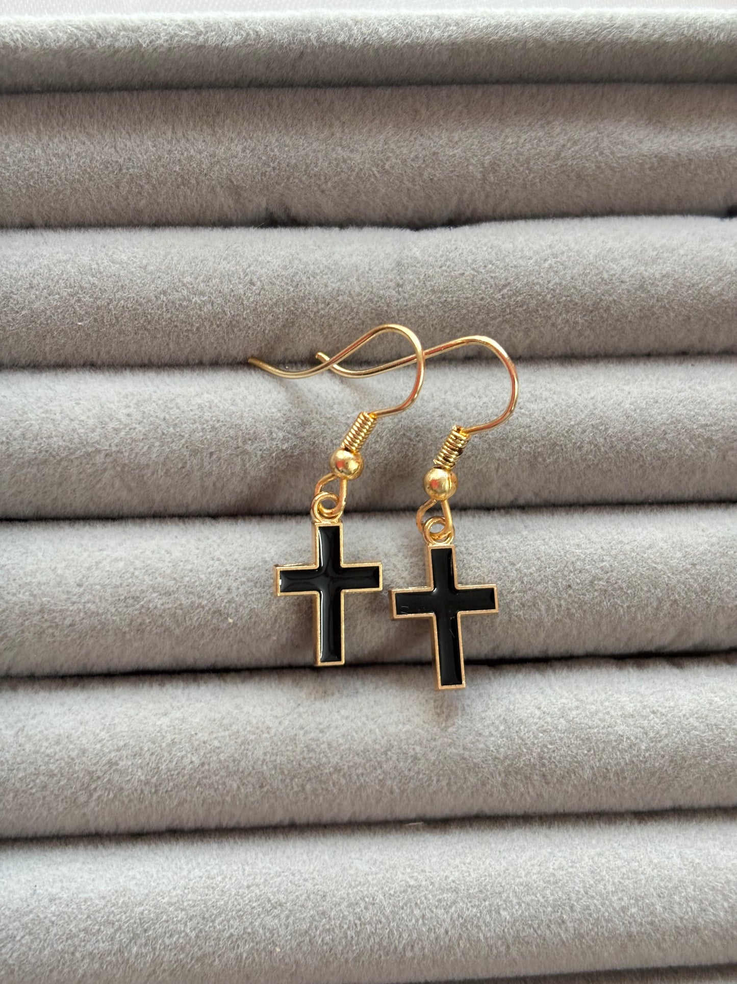Enamel Cross Earrings - Curvy Jewels