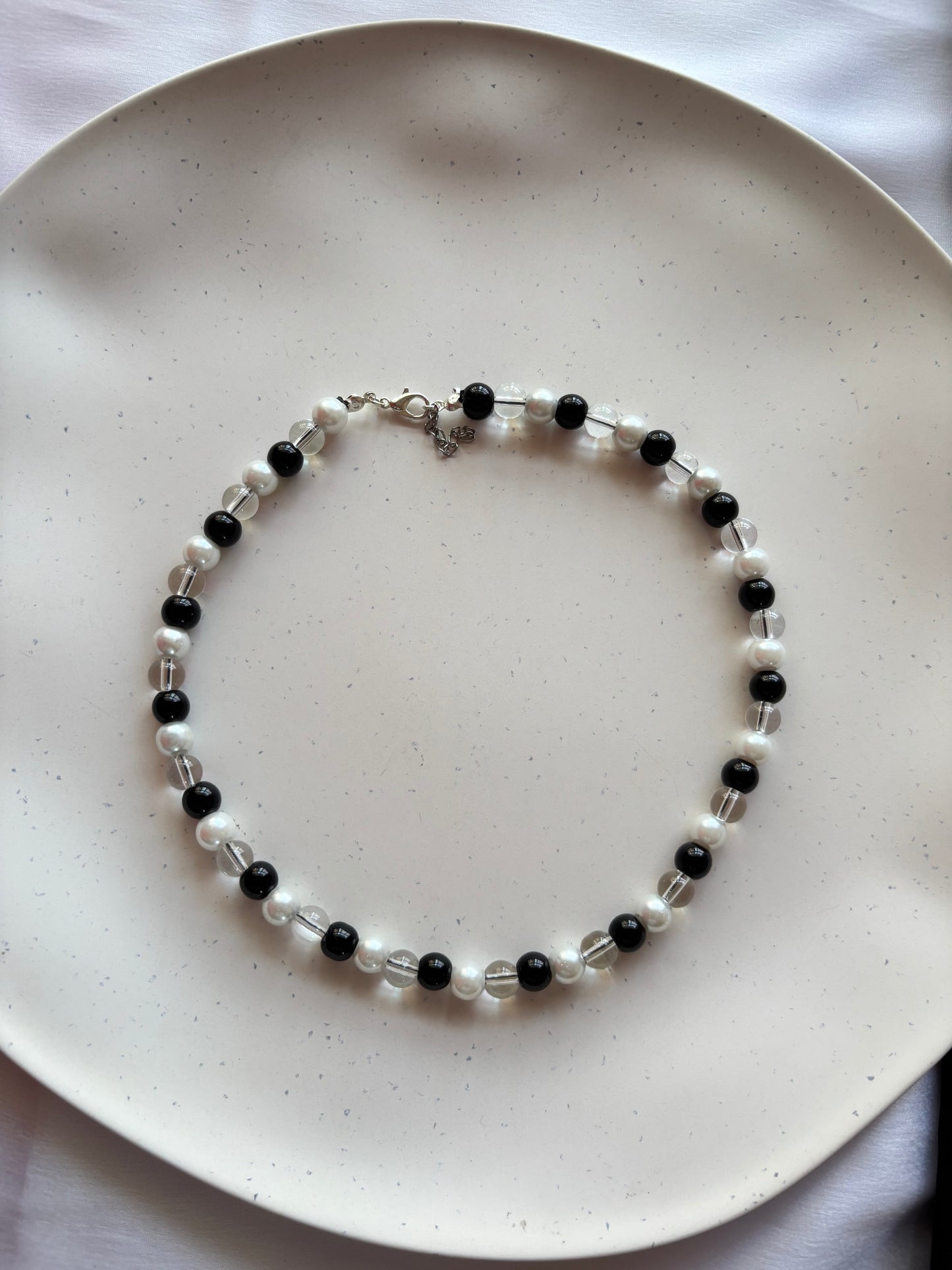 Black & White Beaded Necklace