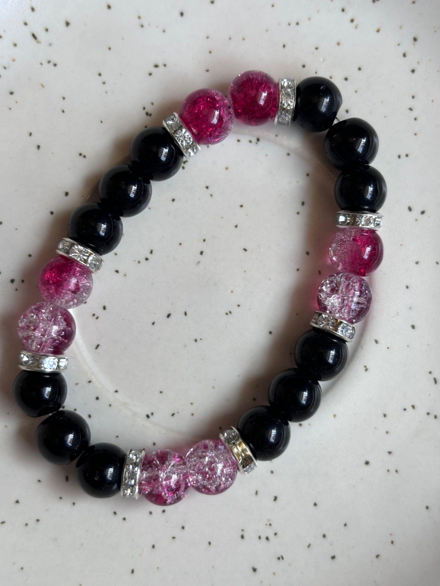 Crackle Chic Black Bracelet - Curvy Jewels