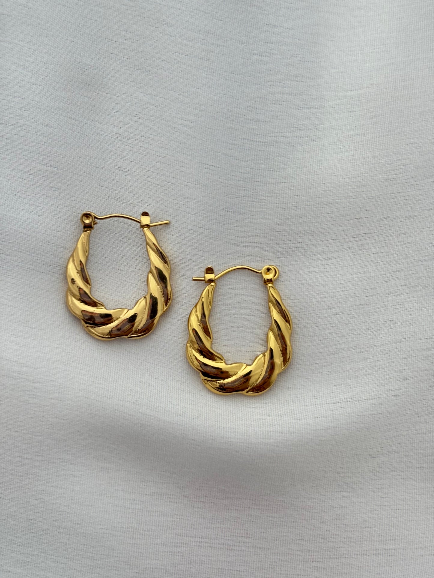 Gold Stainless Steel Hoop Earrings