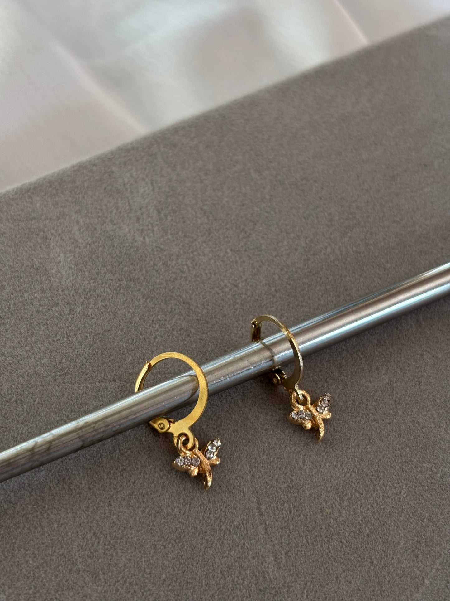 Golden Butterfly Hoop Earrings