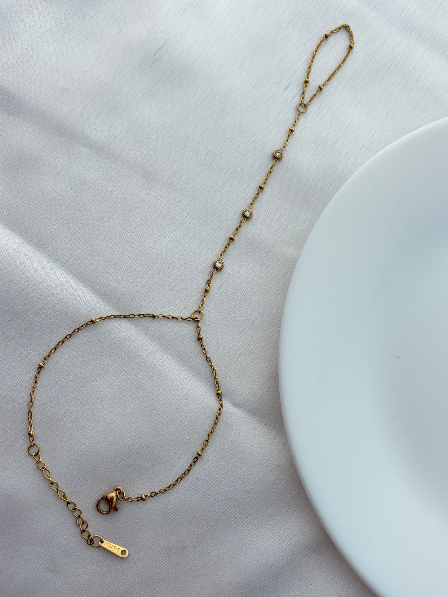 Gold Crystal Hand Chain