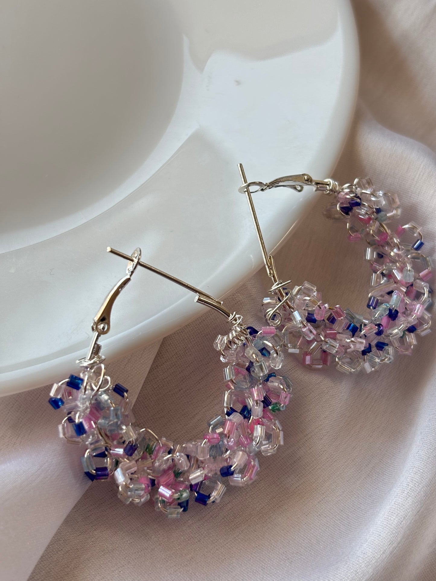 Lightweight Beaded Hoop Earrings
