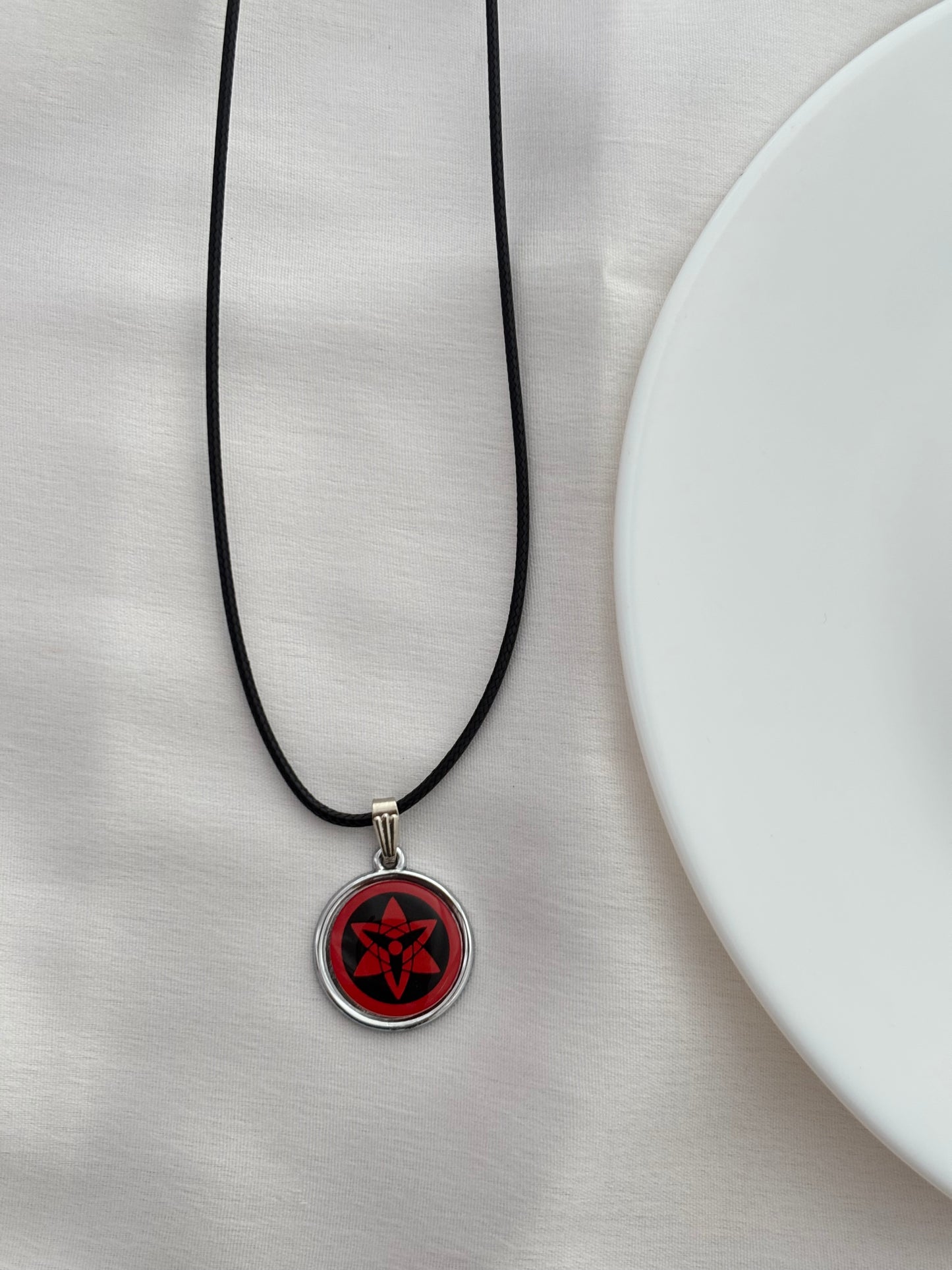 Naruto Eternal Mangekyou Sharingan Pendant Cord Necklace