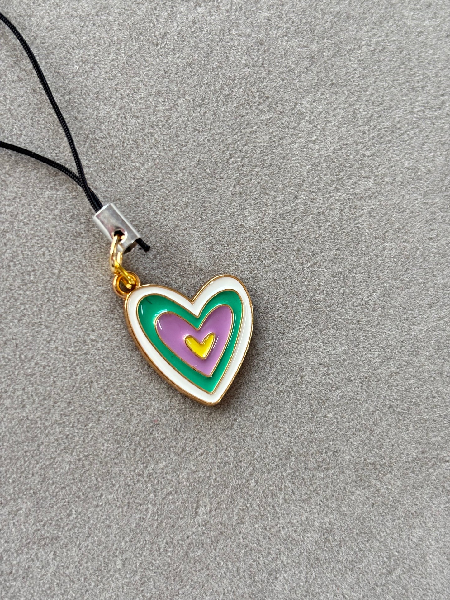 Pastel Heart Phone Charm - Curvy Jewels