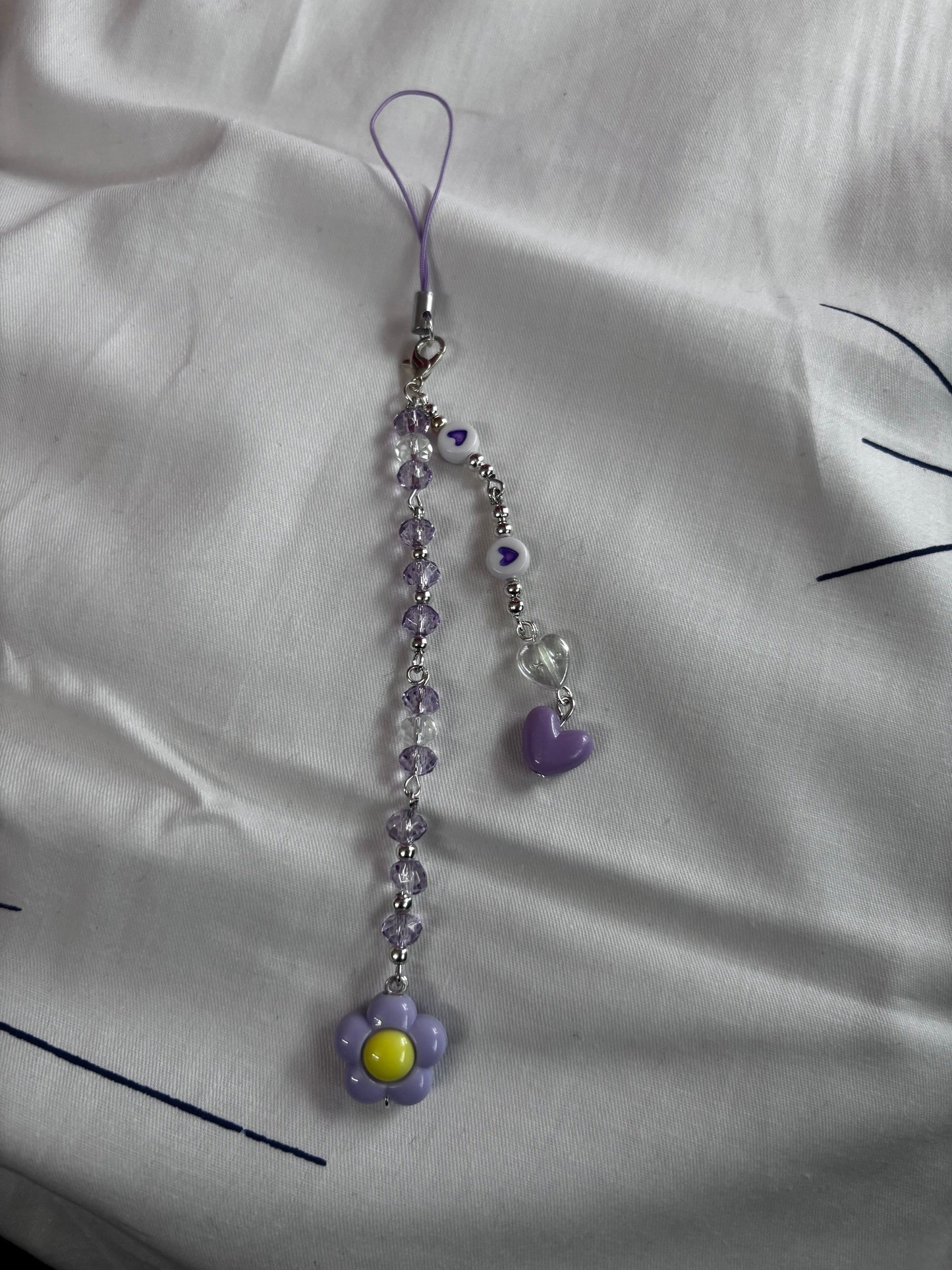 Elegant Lavender Floral Phone Charm - Curvy Jewels