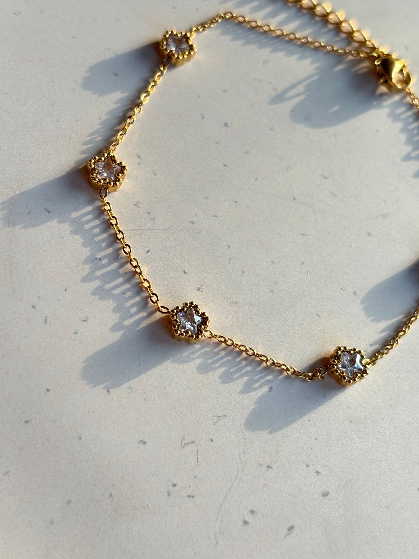 Anti-Tarnish Crystal Anklet