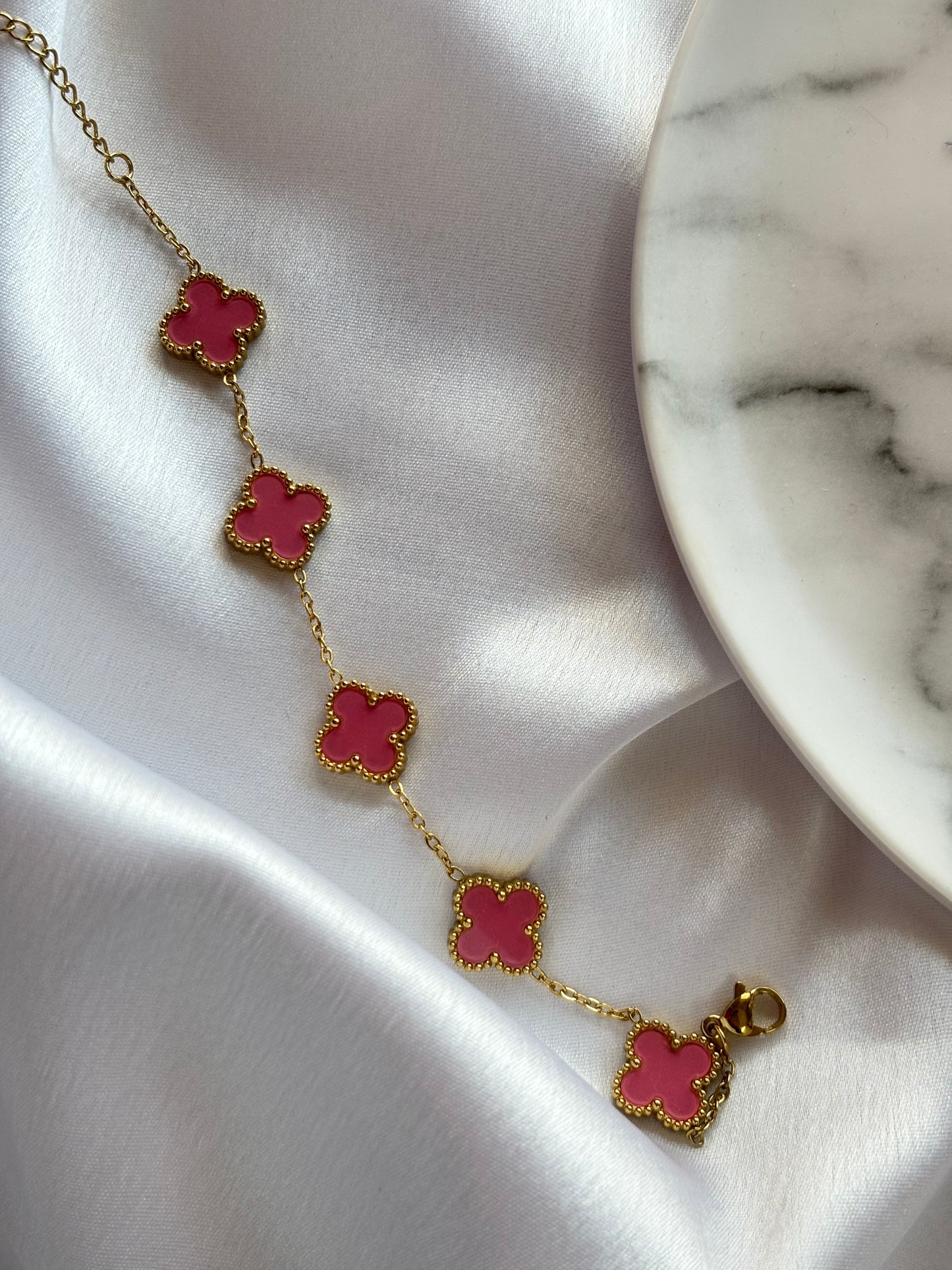 Pink Clover Bracelet